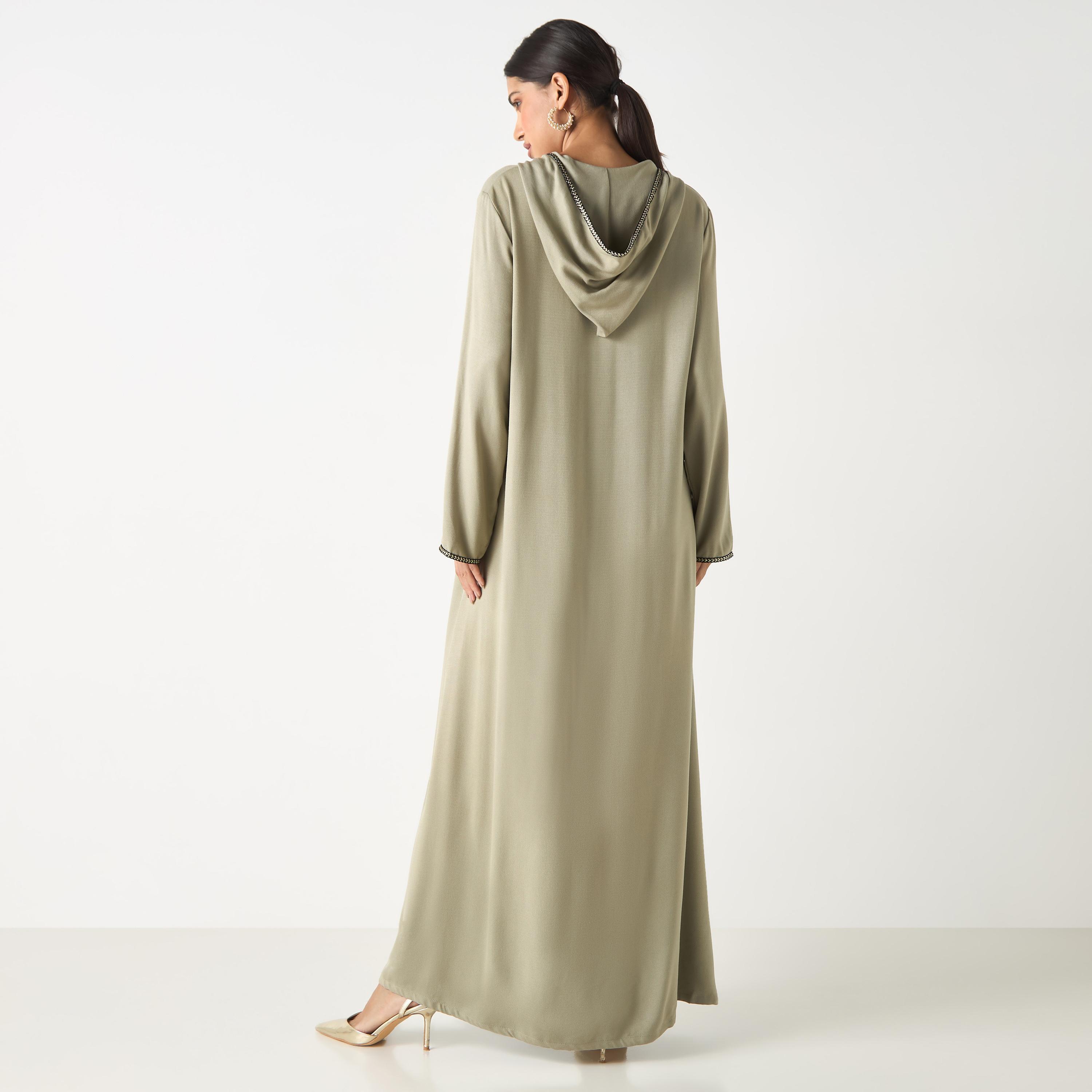Hadiyath Al Madinah Embroidered Jalabiya with Hood-women-arabicclothing-jalabiyas-image-5