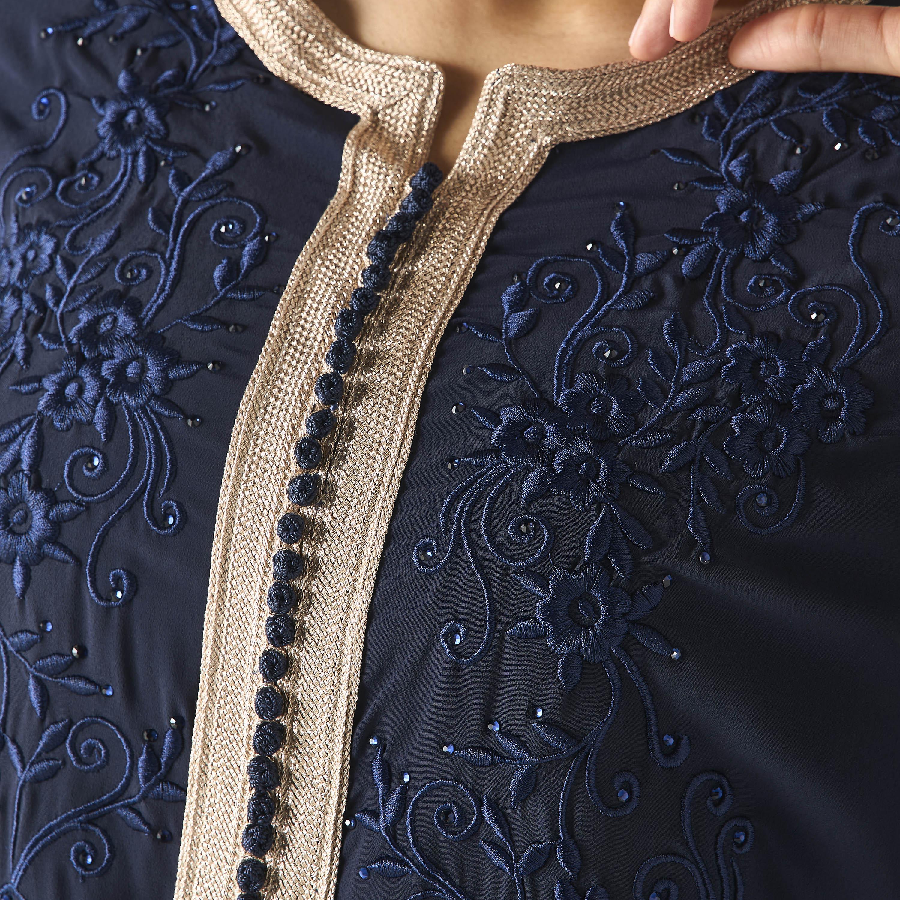 Hadiyath Al Madinah Embroidered Jalabiya with Lace Detail-women-arabicclothing-jalabiyas-image-3
