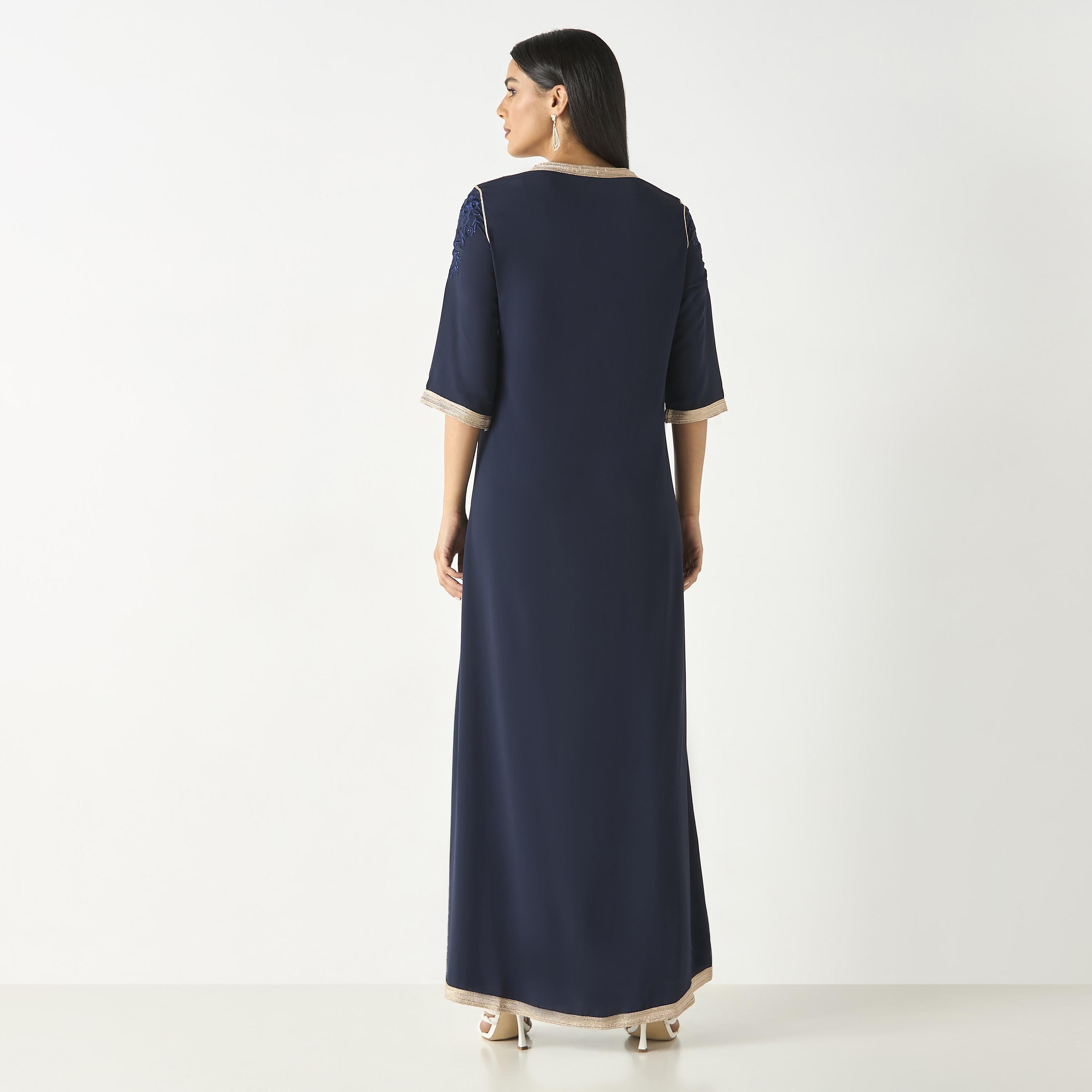 Hadiyath Al Madinah Embroidered Jalabiya with Lace Detail-women-arabicclothing-jalabiyas-image-5