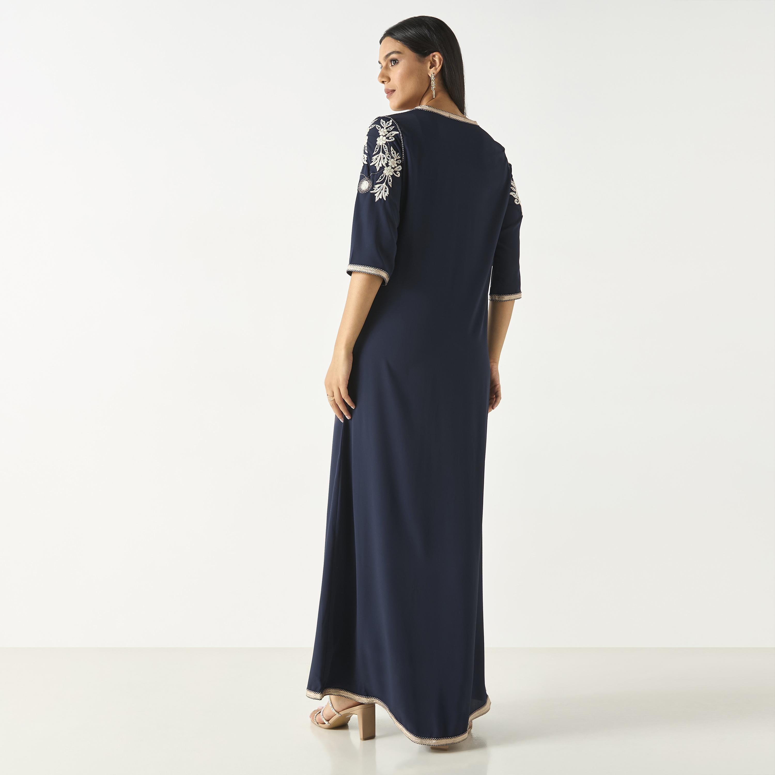 Hadiyath Al Madinah Embroidered Jalabiya with Lace Detail-women-arabicclothing-jalabiyas-image-5