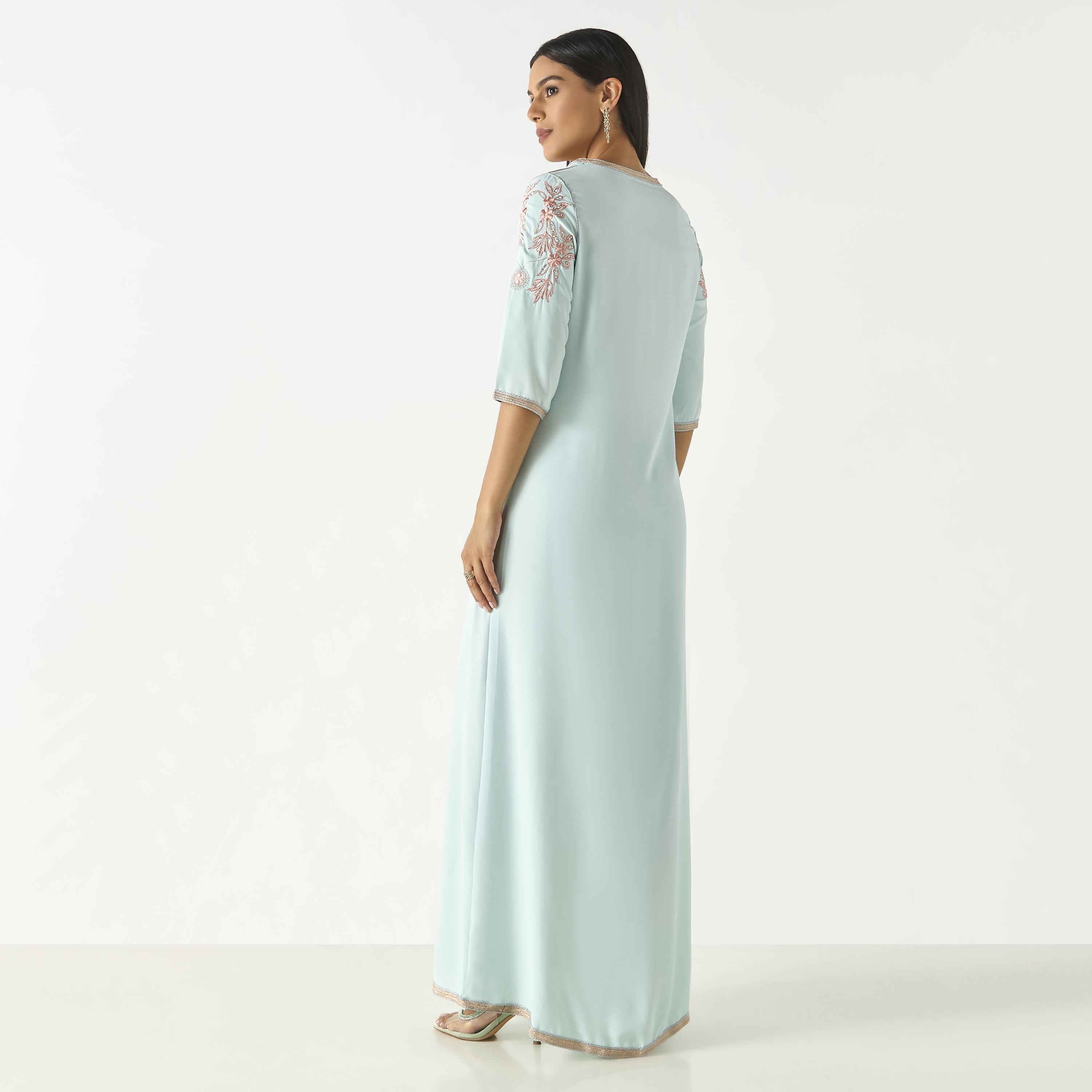 Hadiyath Al Madinah Embroidered Jalabiya with Lace Detail-women-arabicclothing-jalabiyas-image-5
