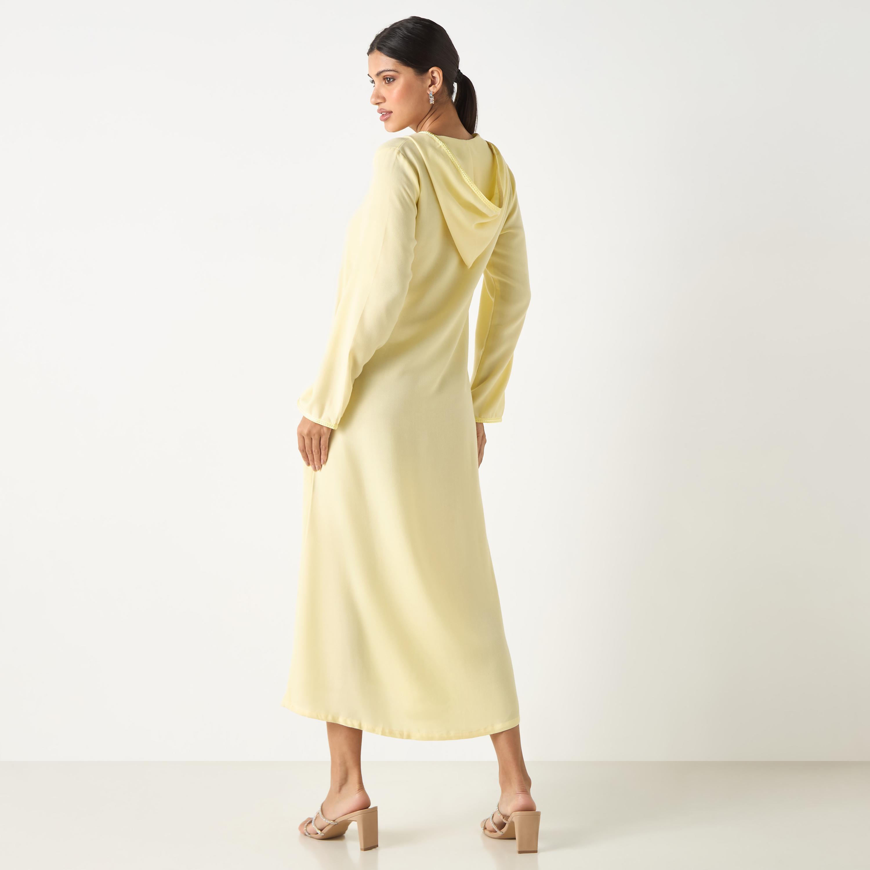 Hadiyath Al Madinah Embroidered Jalabiya with Hood-women-arabicclothing-jalabiyas-image-5