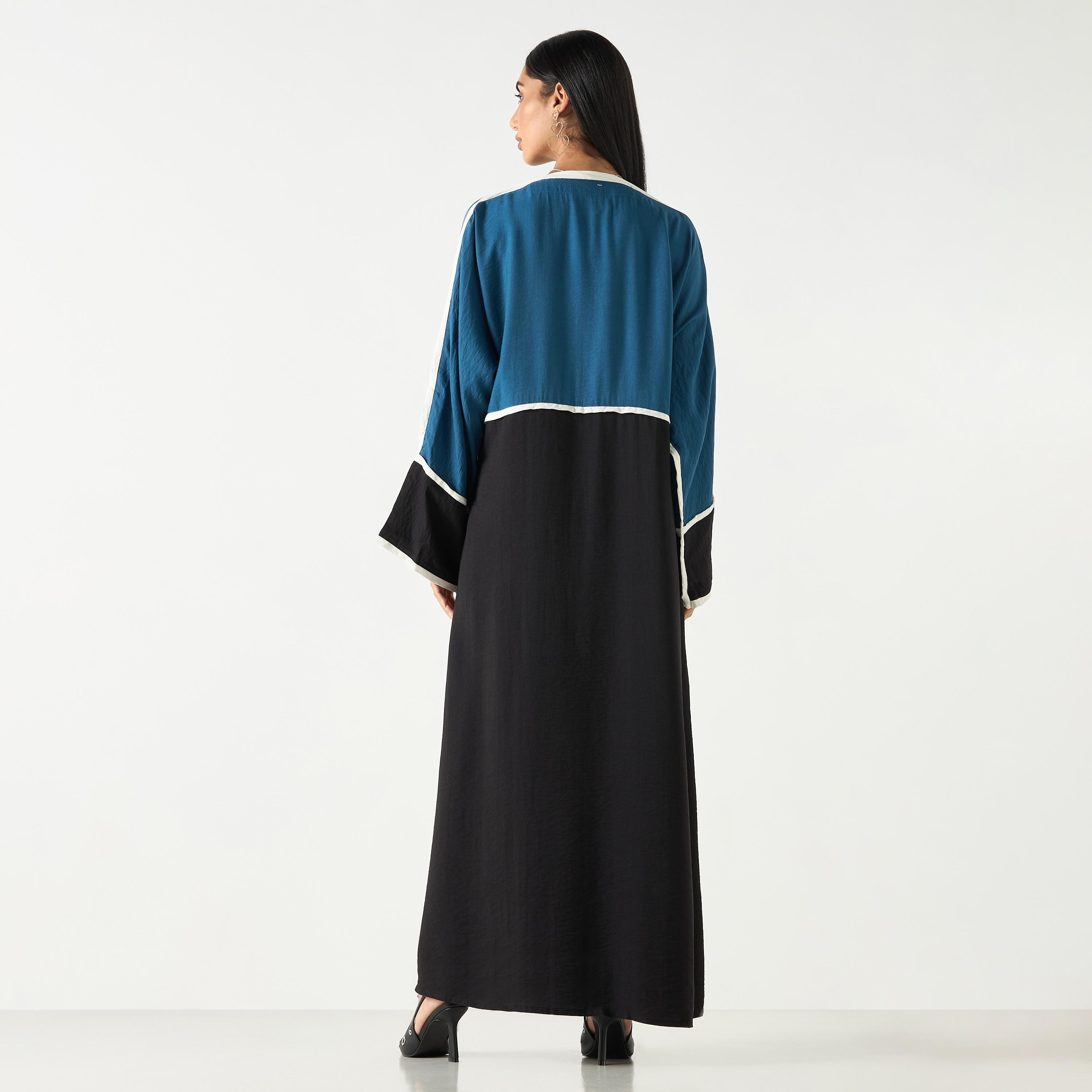 Hadiyath Al Madinah Panelled Open Front Abaya-women-arabicclothing-abayas-image-5