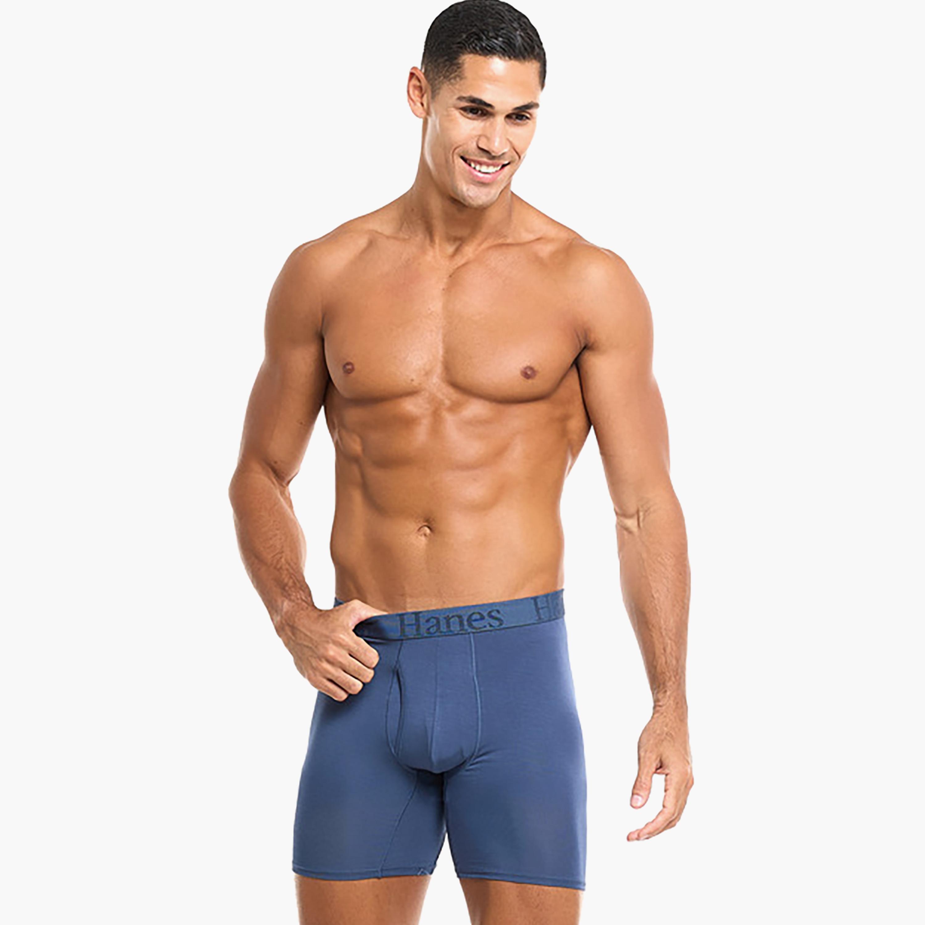 Hanes Assorted Pack of 3 Brand Print Waistband Men's Boxer Briefs-men-clothing-innerwear-underwear-image-3