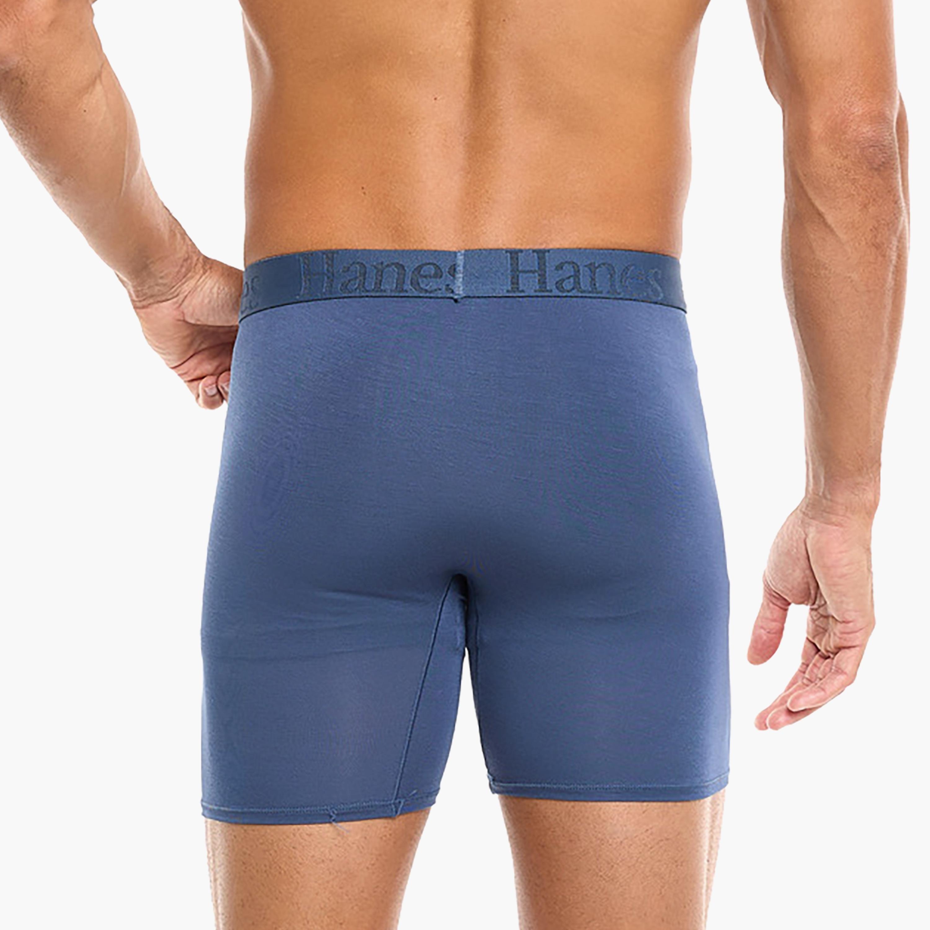 Hanes Assorted Pack of 3 Brand Print Waistband Men's Boxer Briefs-men-clothing-innerwear-underwear-image-6
