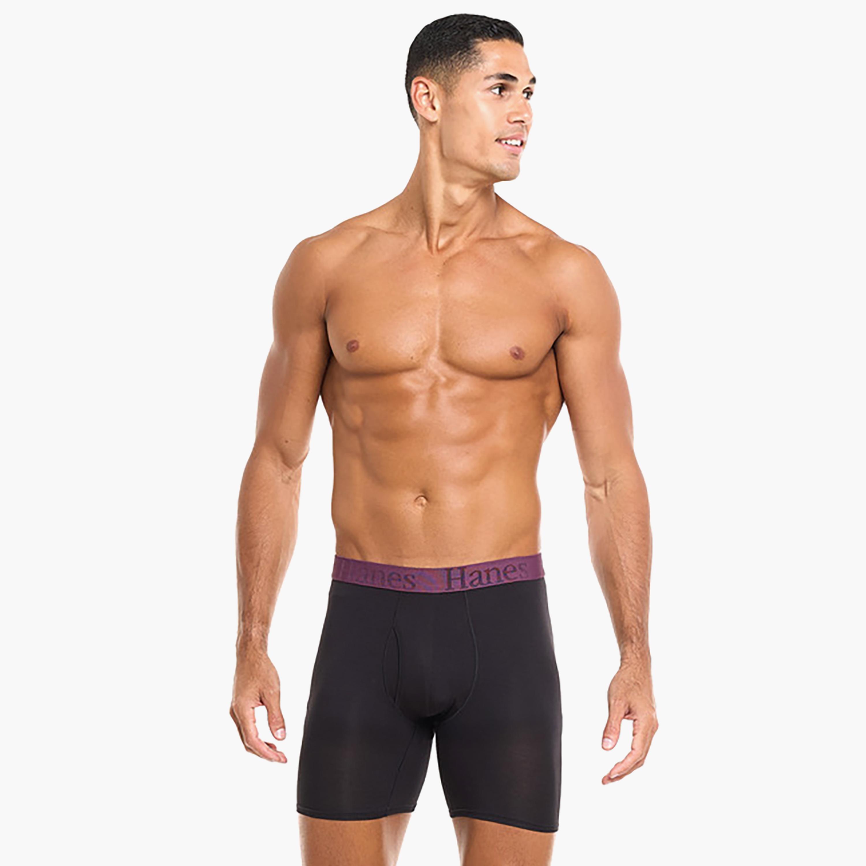 Hanes Assorted Pack of 3 Brand Print Waistband Men's Boxer Briefs-men-clothing-innerwear-underwear-image-3