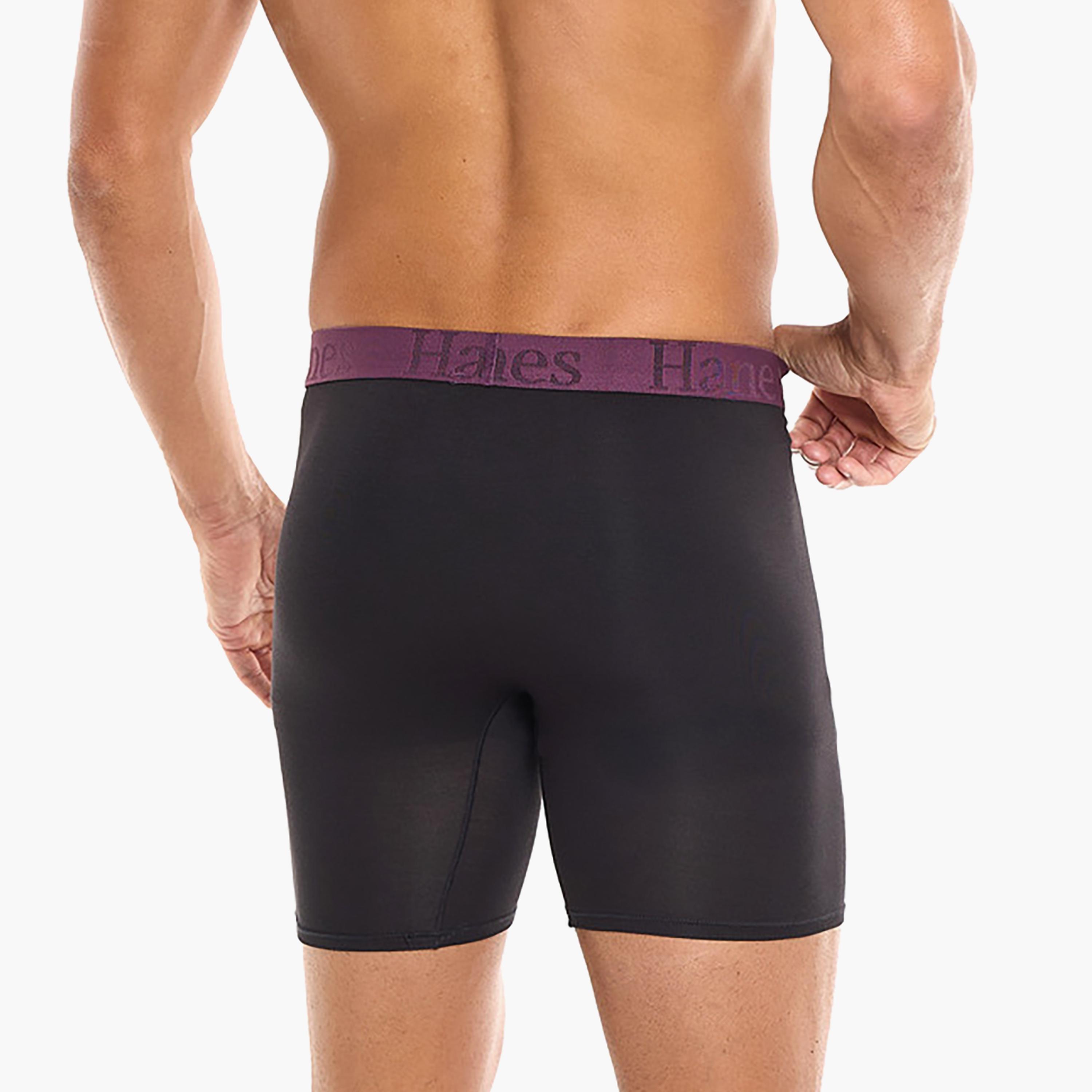 Hanes Assorted Pack of 3 Brand Print Waistband Men's Boxer Briefs-men-clothing-innerwear-underwear-image-6