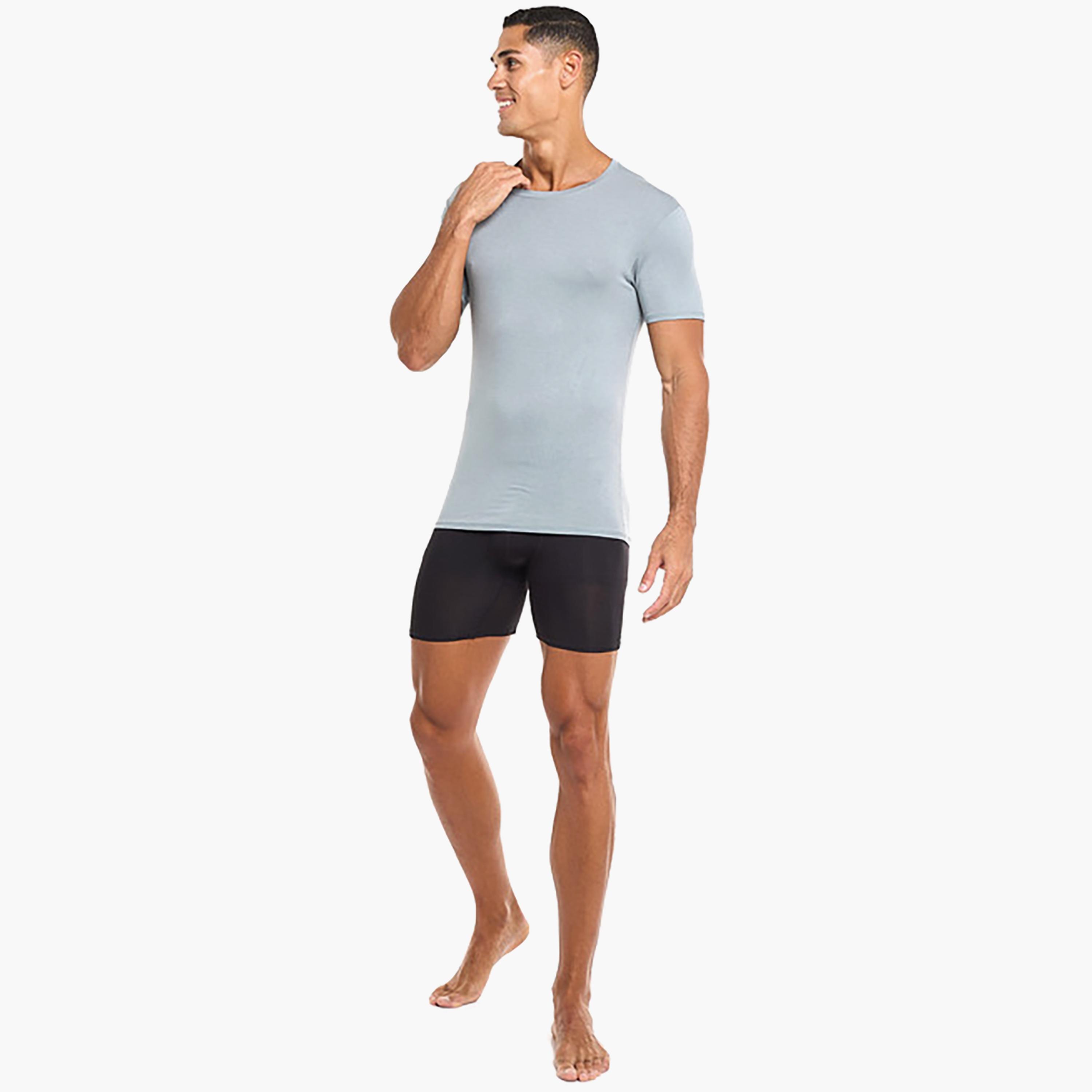 Hanes Assorted Pack of 3 Plain Round Neck Short Sleeves Men's Under T-Shirt-men-clothing-innerwear-vests-image-3