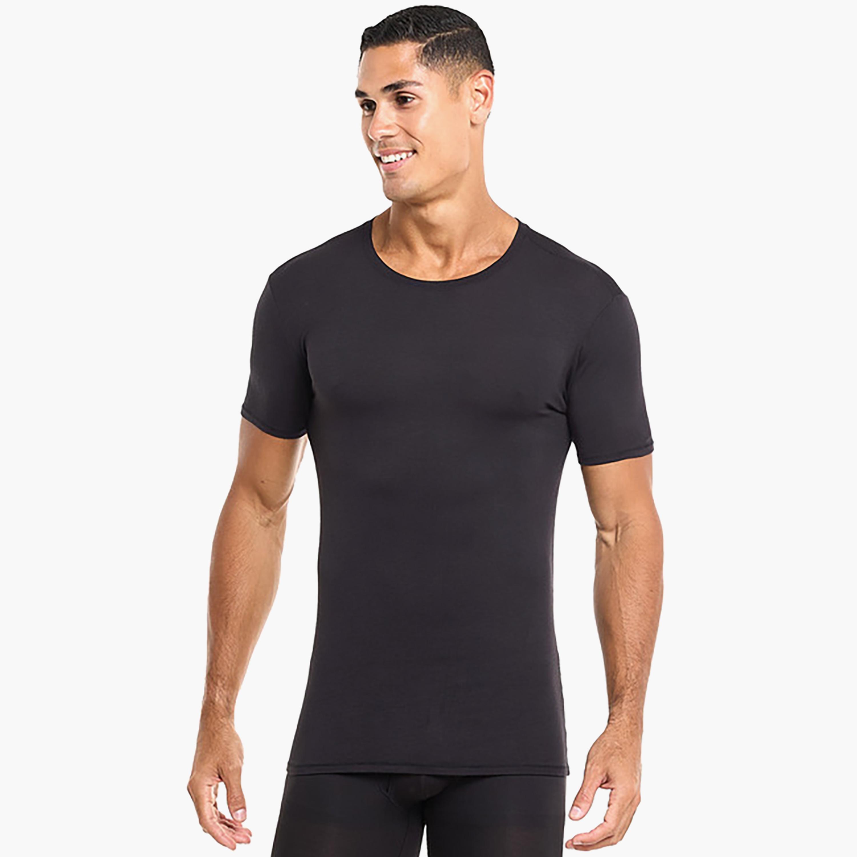 Hanes Assorted Pack of 3 Plain Round Neck Short Sleeves Men's Under T-Shirt-men-clothing-innerwear-vests-image-4
