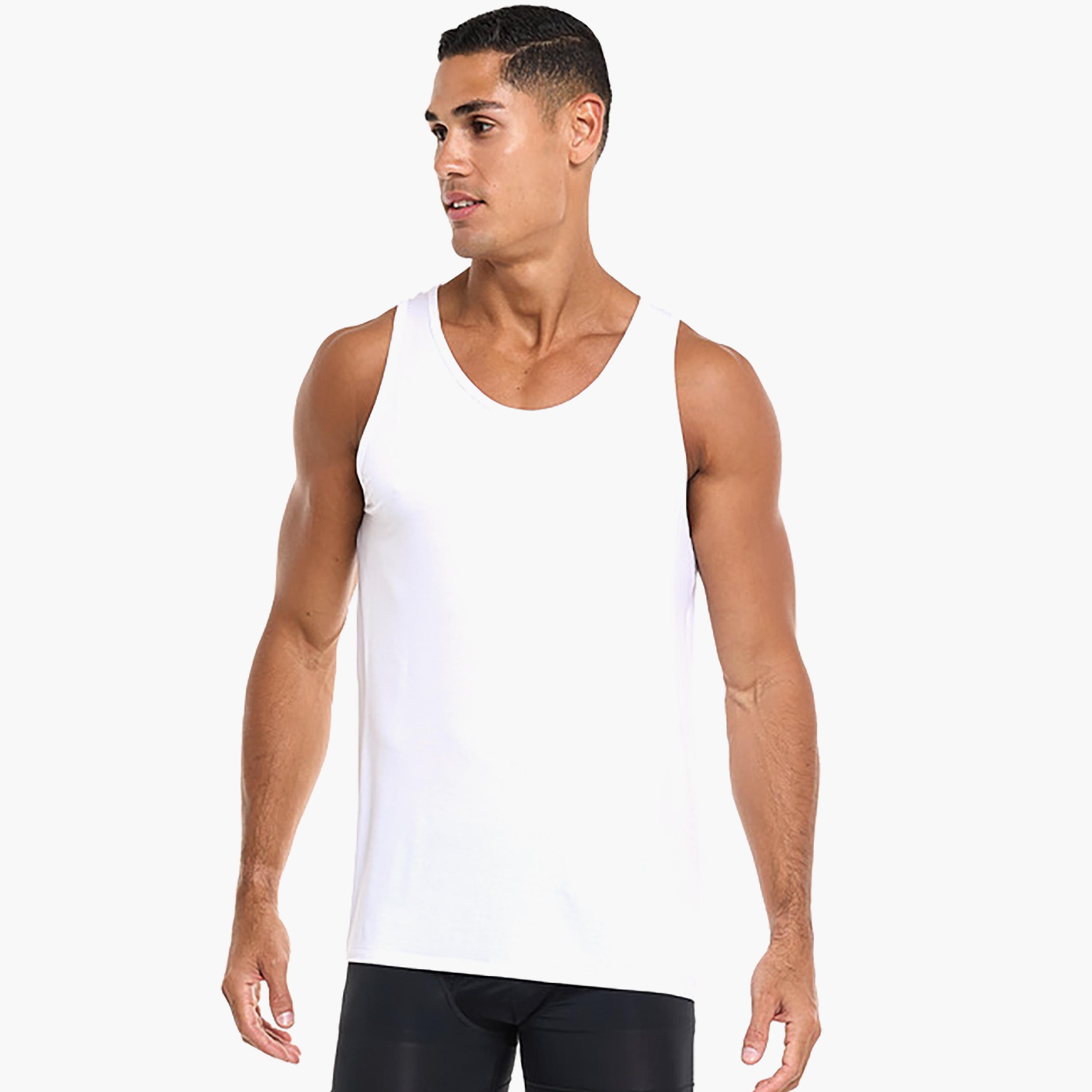 Hanes Assorted Pack of 3 Plain Scoop Neck Sleeveless Men's Vest-men-clothing-innerwear-vests-image-5