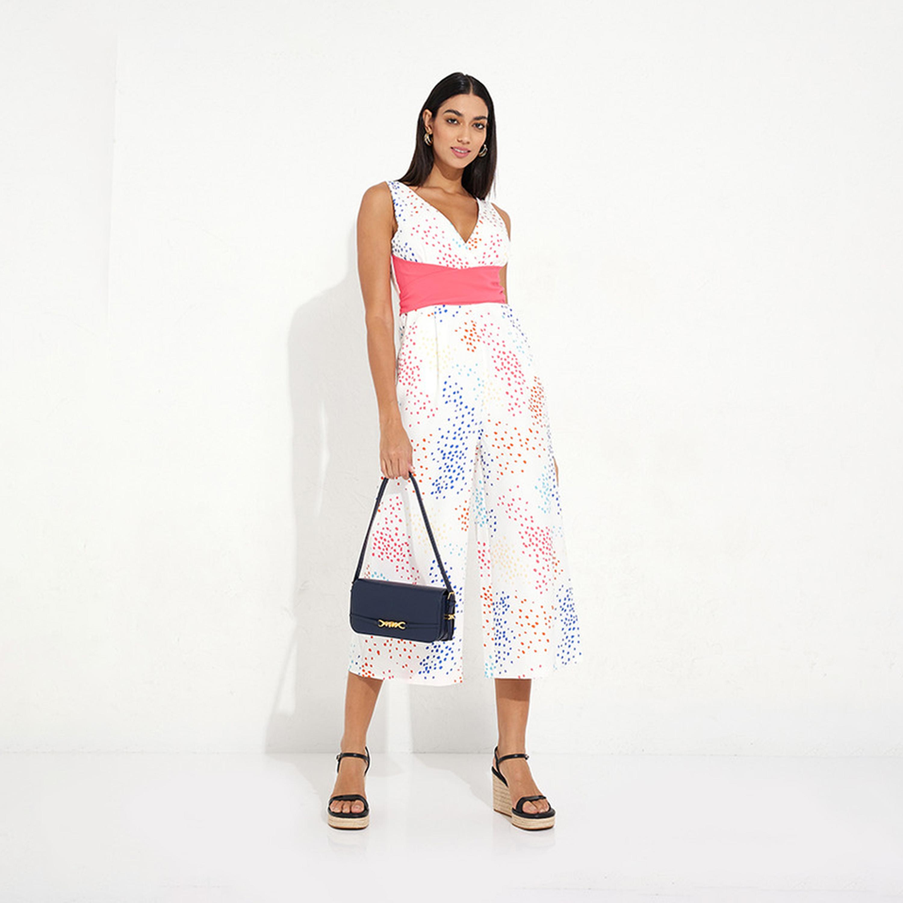 Little Mistress Printed V-neck Sleeveless Jumpsuit-women-clothing-jumpsuits-image-2