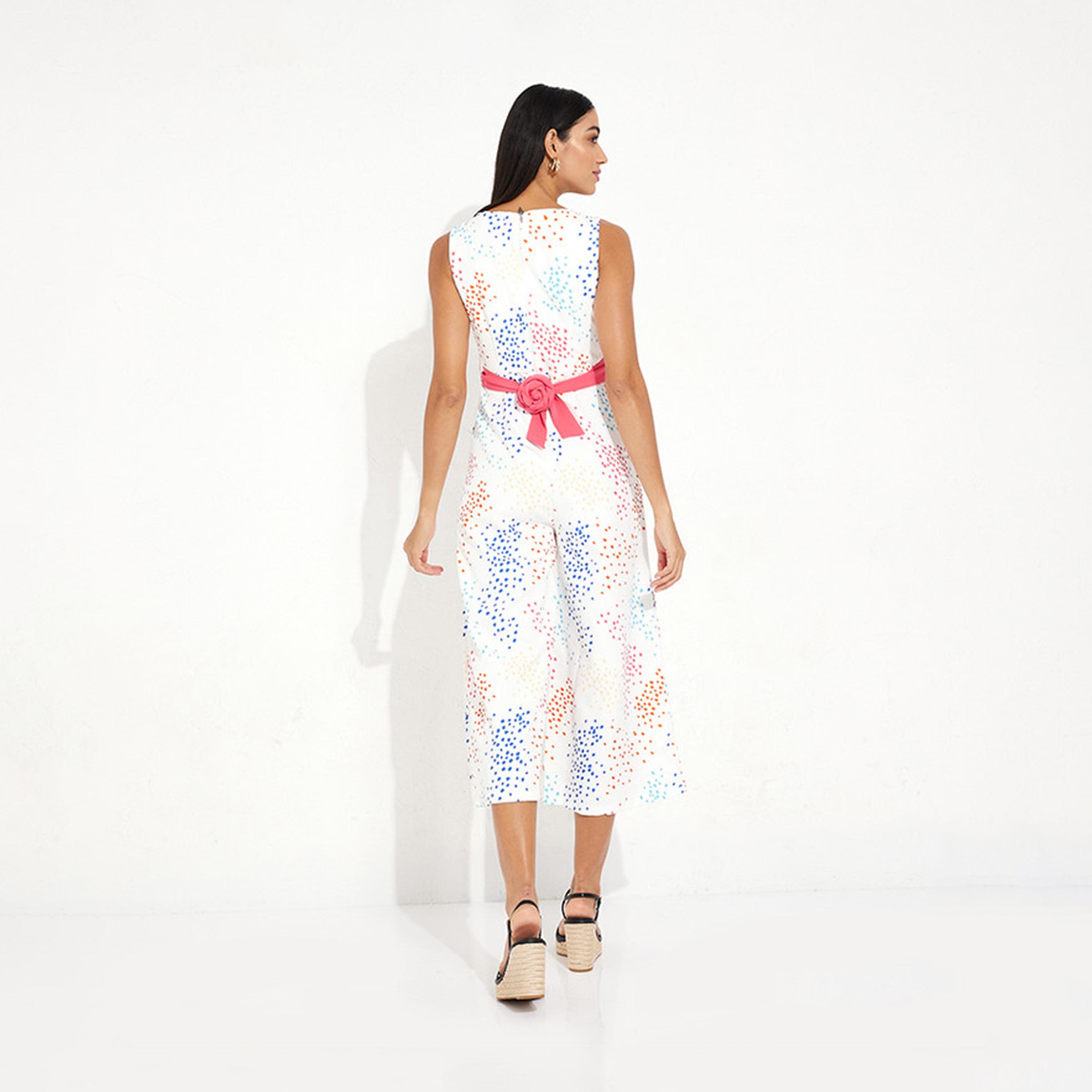 Little Mistress Printed V-neck Sleeveless Jumpsuit-women-clothing-jumpsuits-image-4