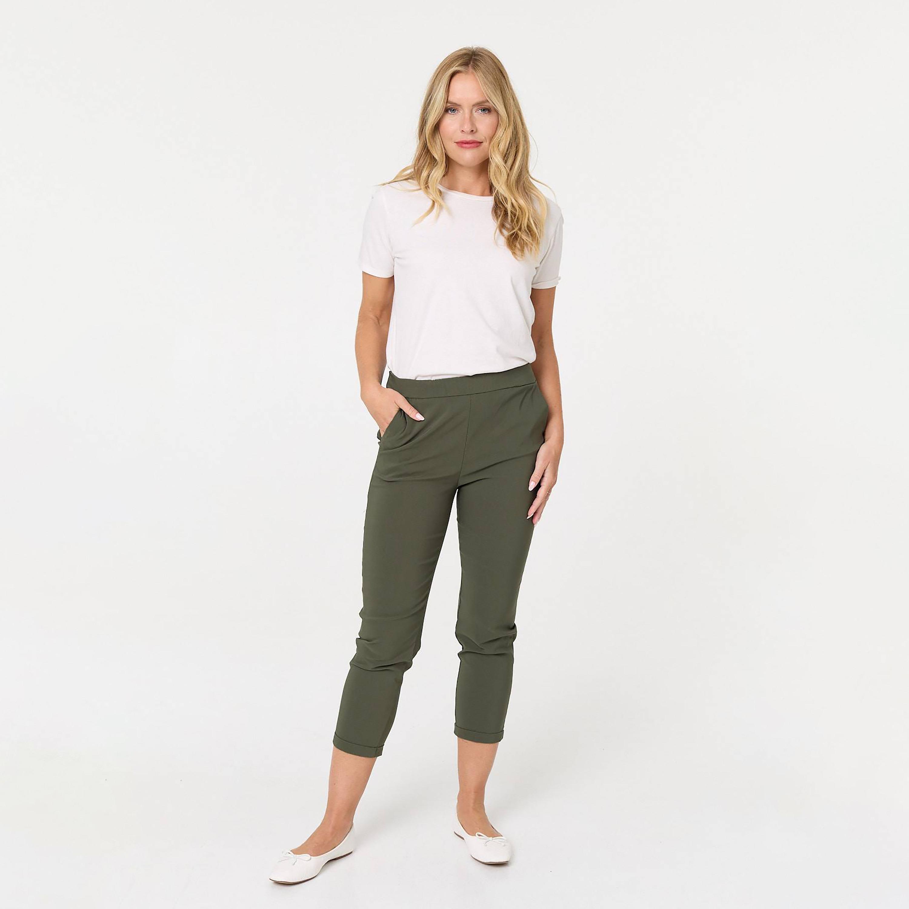 Izabel London Green Women's Trousers-women-clothing-bottoms-trousers-image-2