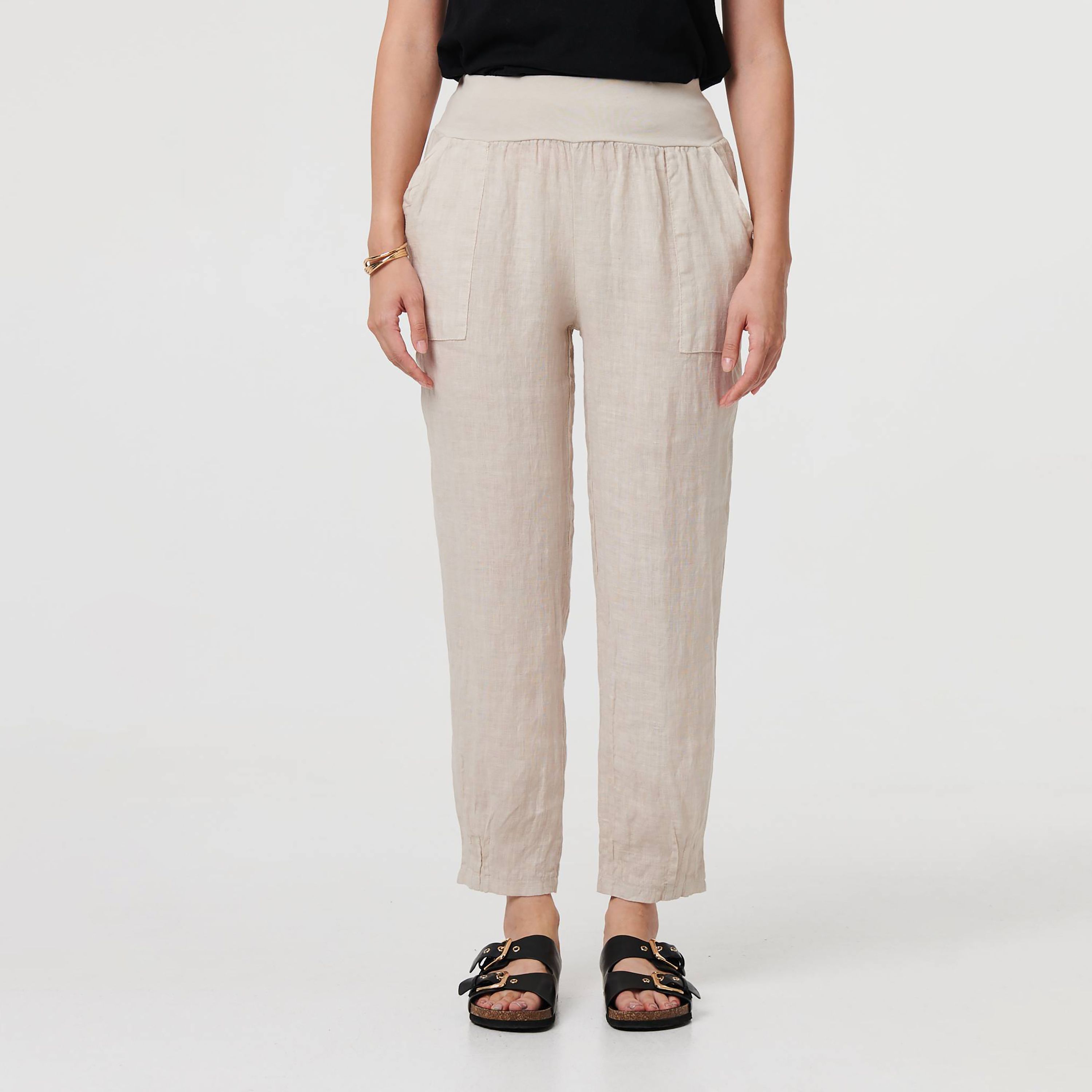 بنطلون نسائي من الكتان من إيزابيل لندن-women-clothing-bottoms-trousers-image-13