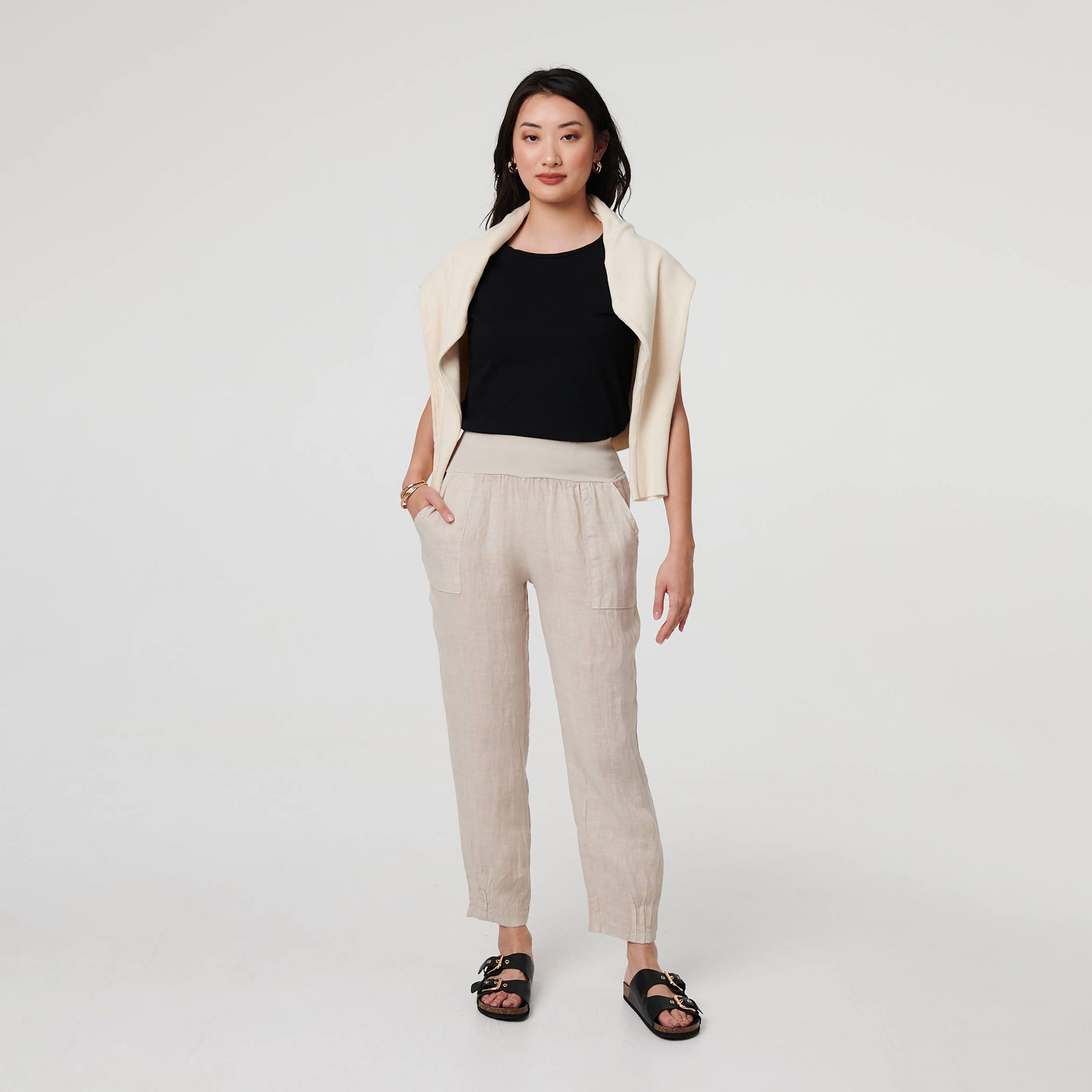 بنطلون نسائي من الكتان من إيزابيل لندن-women-clothing-bottoms-trousers-image-14