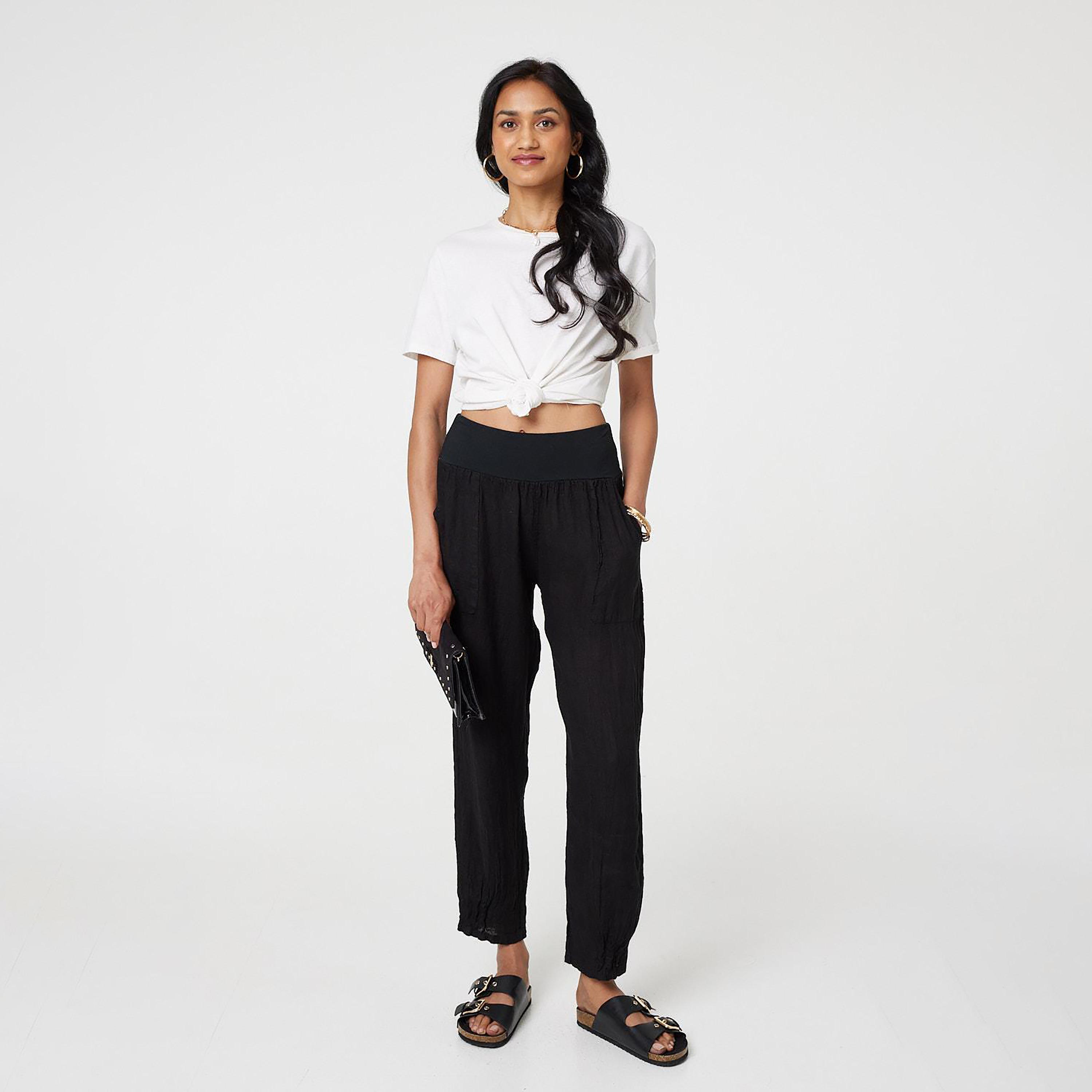 Izabel London Linen Women's Trousers-women-clothing-bottoms-trousers-image-2
