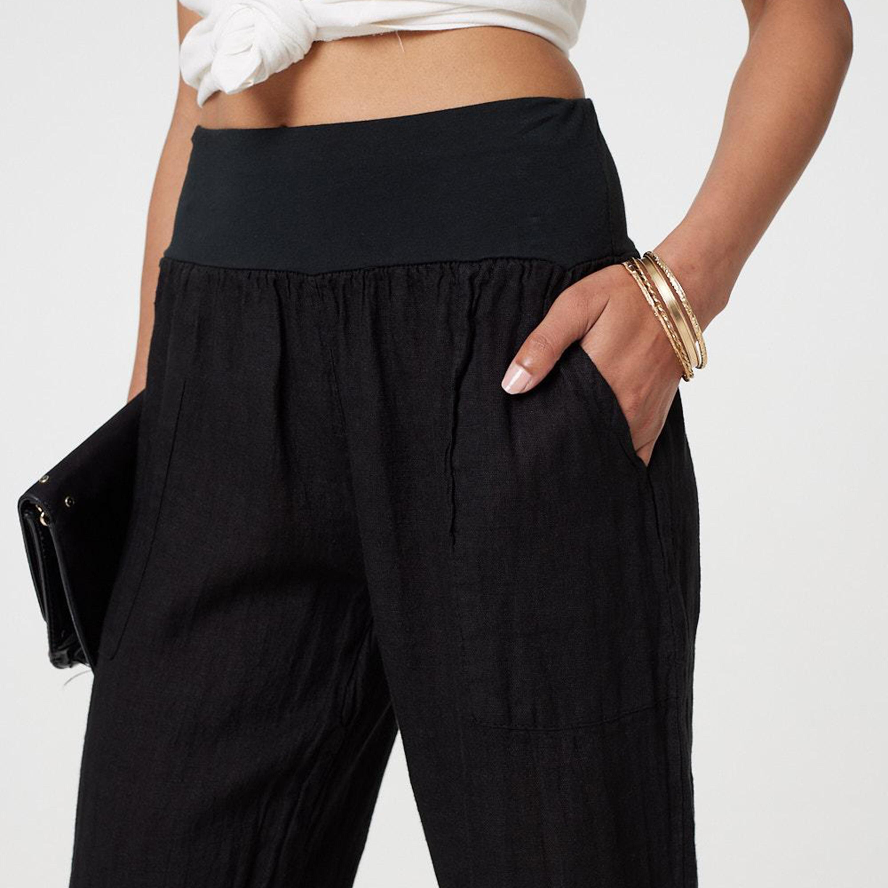 Izabel London Linen Women's Trousers-women-clothing-bottoms-trousers-image-4