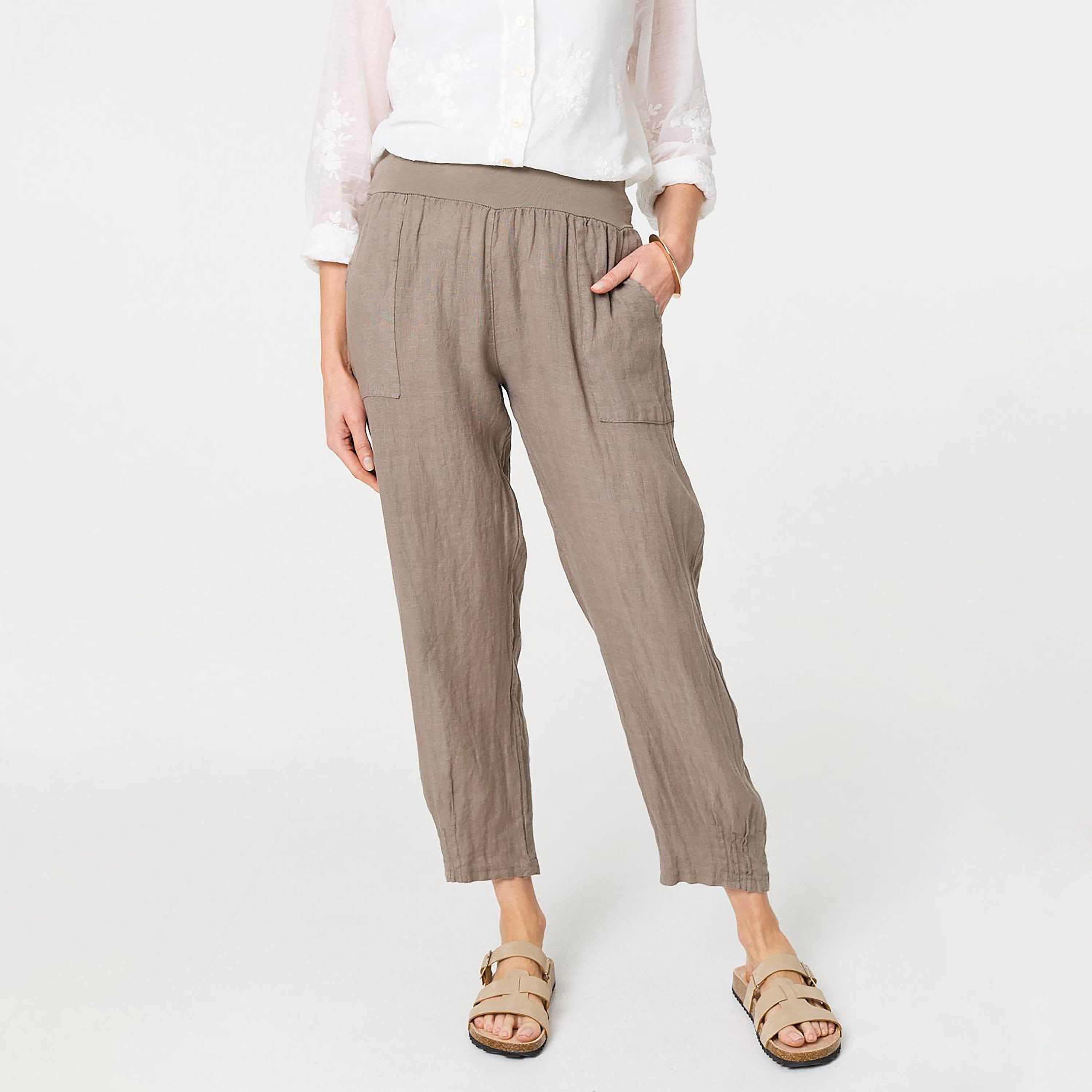 بنطلون نسائي من الكتان من إيزابيل لندن-women-clothing-bottoms-trousers-image-5