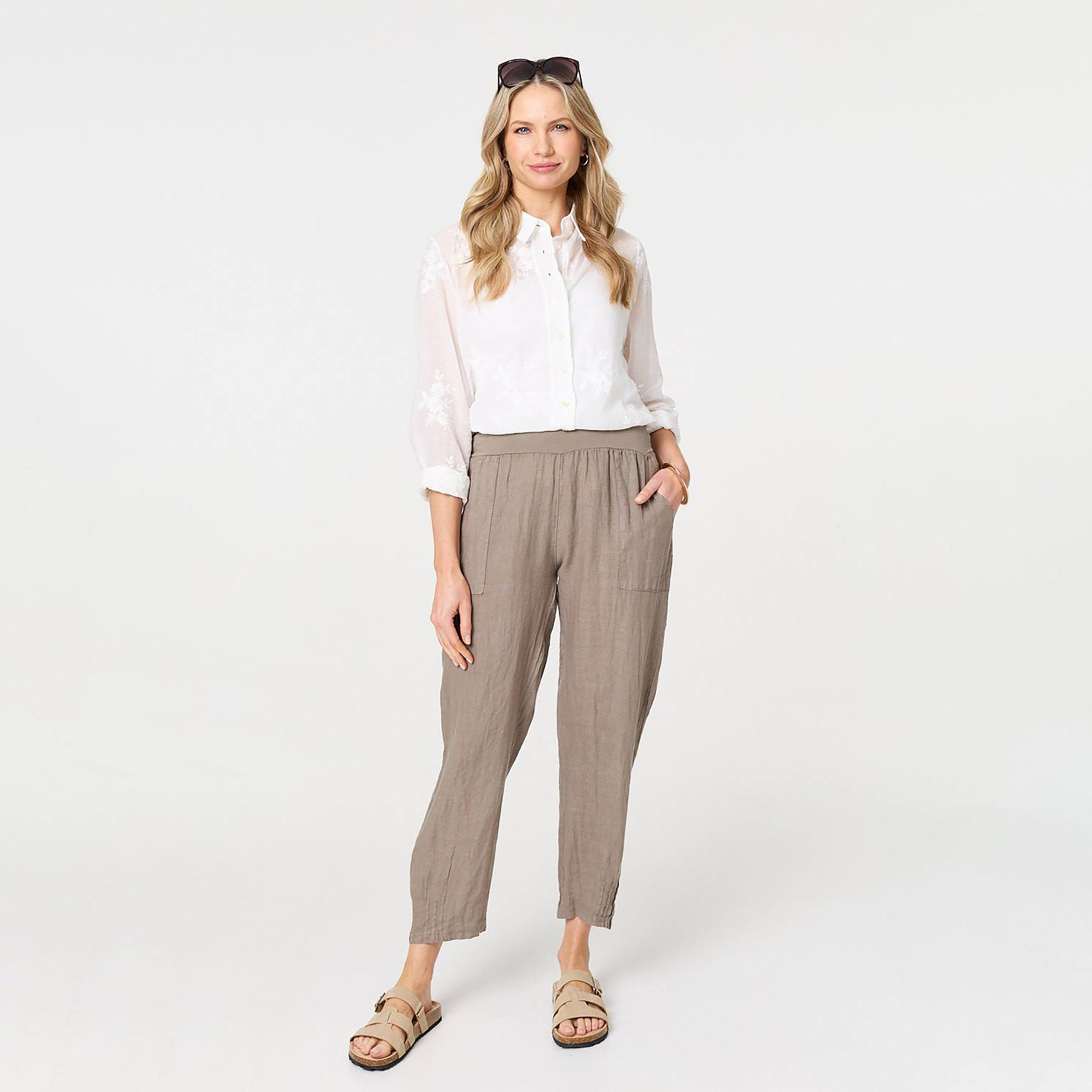 بنطلون نسائي من الكتان من إيزابيل لندن-women-clothing-bottoms-trousers-image-6