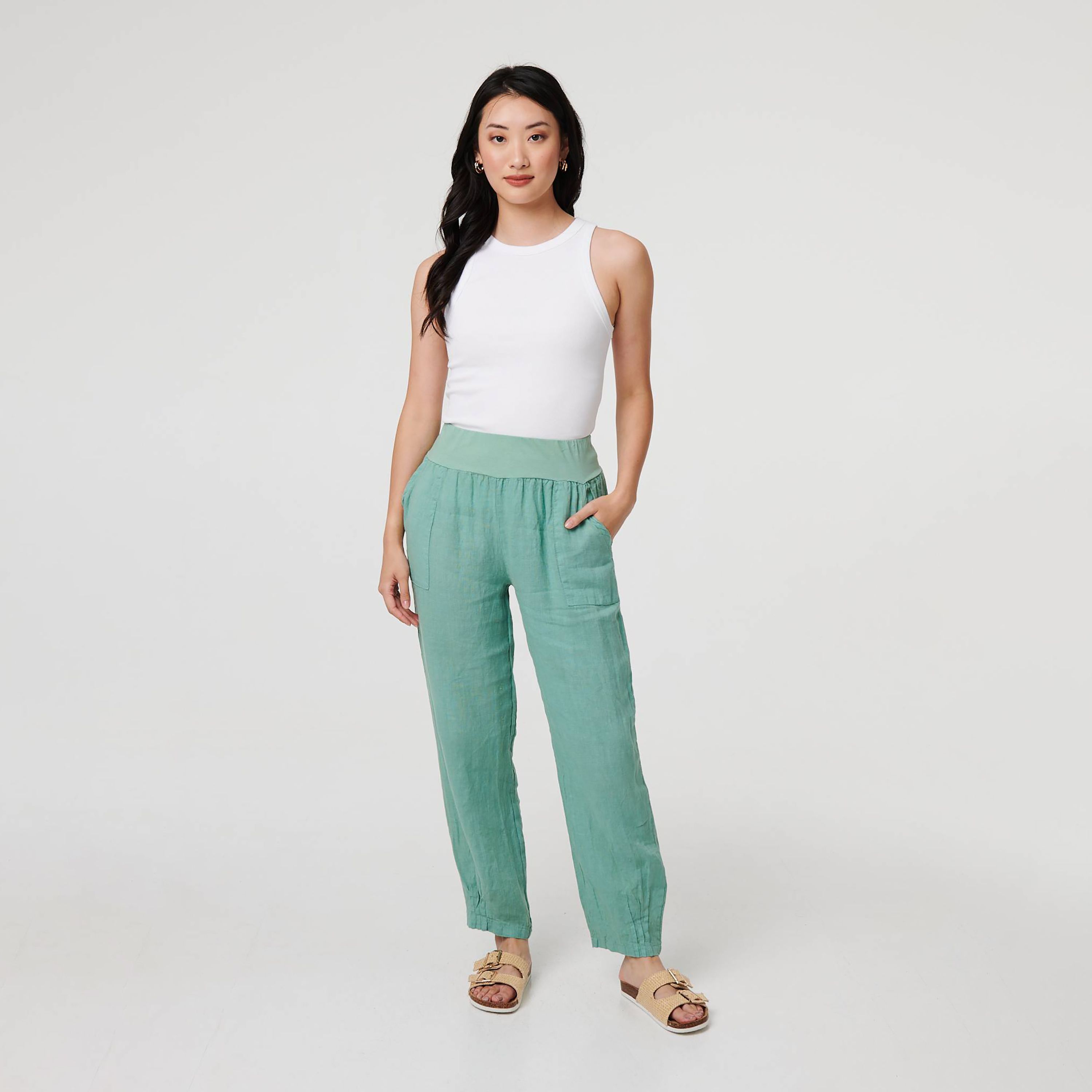 بنطلون نسائي من الكتان من إيزابيل لندن-women-clothing-bottoms-trousers-image-21