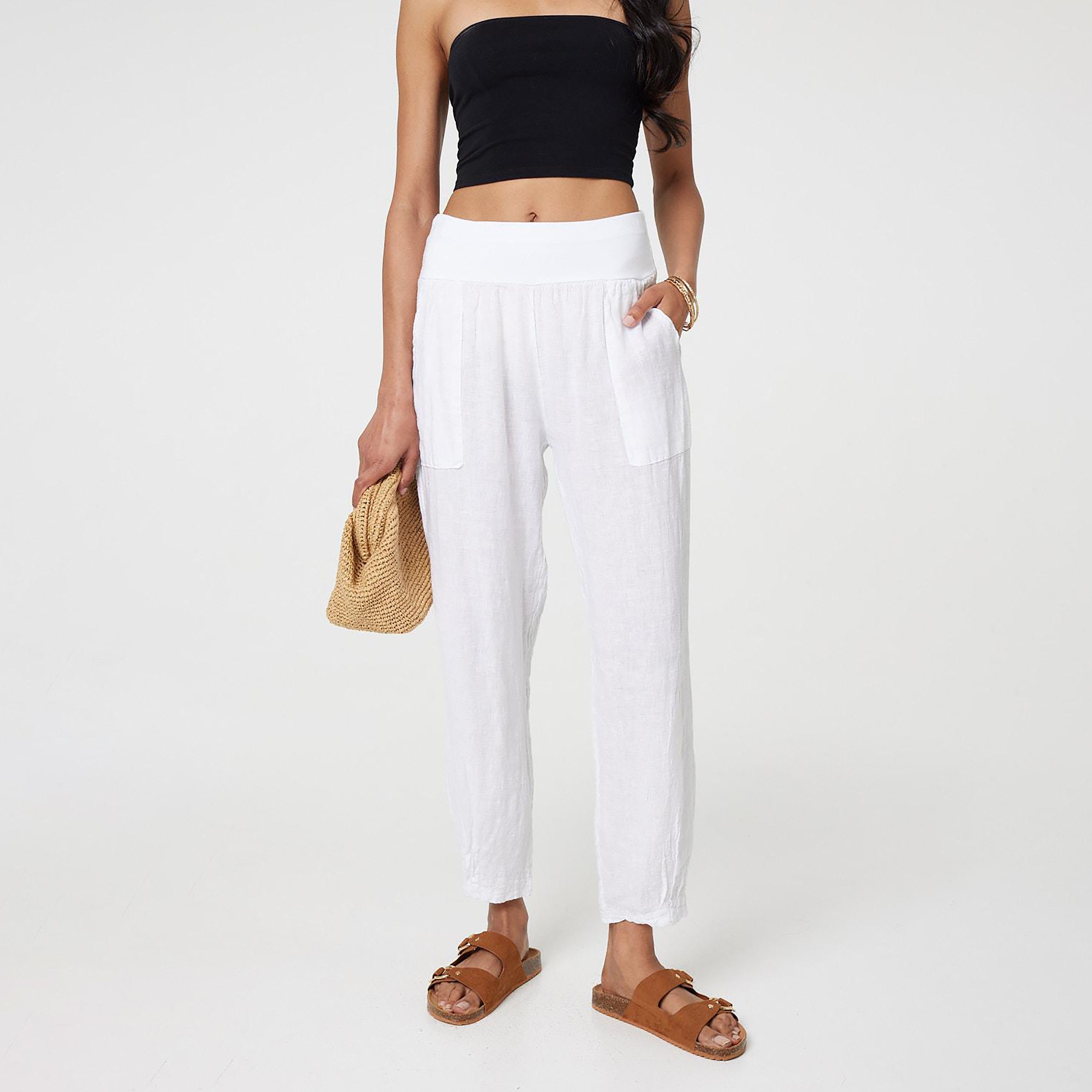 بنطلون نسائي من الكتان من إيزابيل لندن-women-clothing-bottoms-trousers-image-9