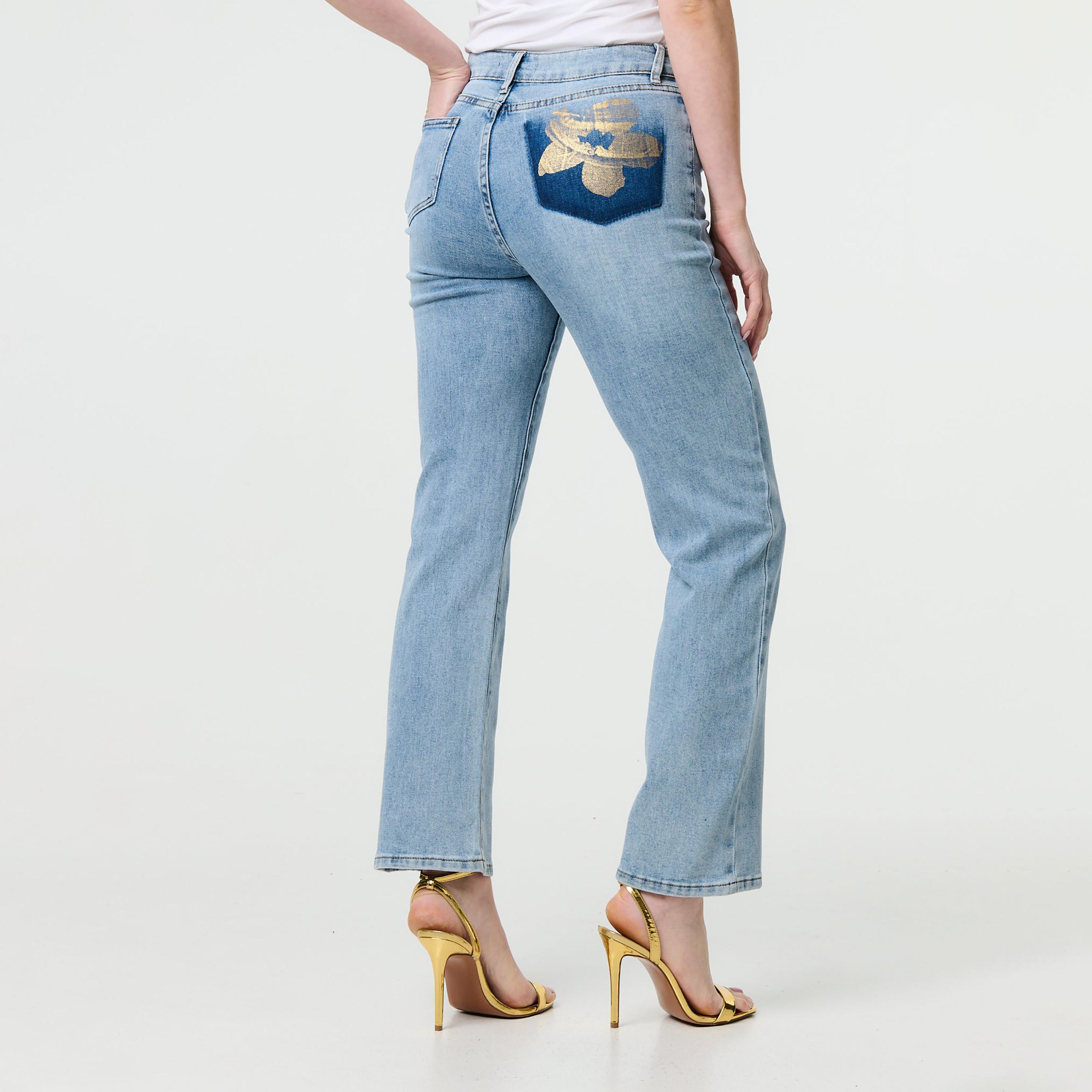 بنطلون جينز نسائي بلون أزرق من إيزابيل لندن-women-clothing-bottoms-jeans-image-3