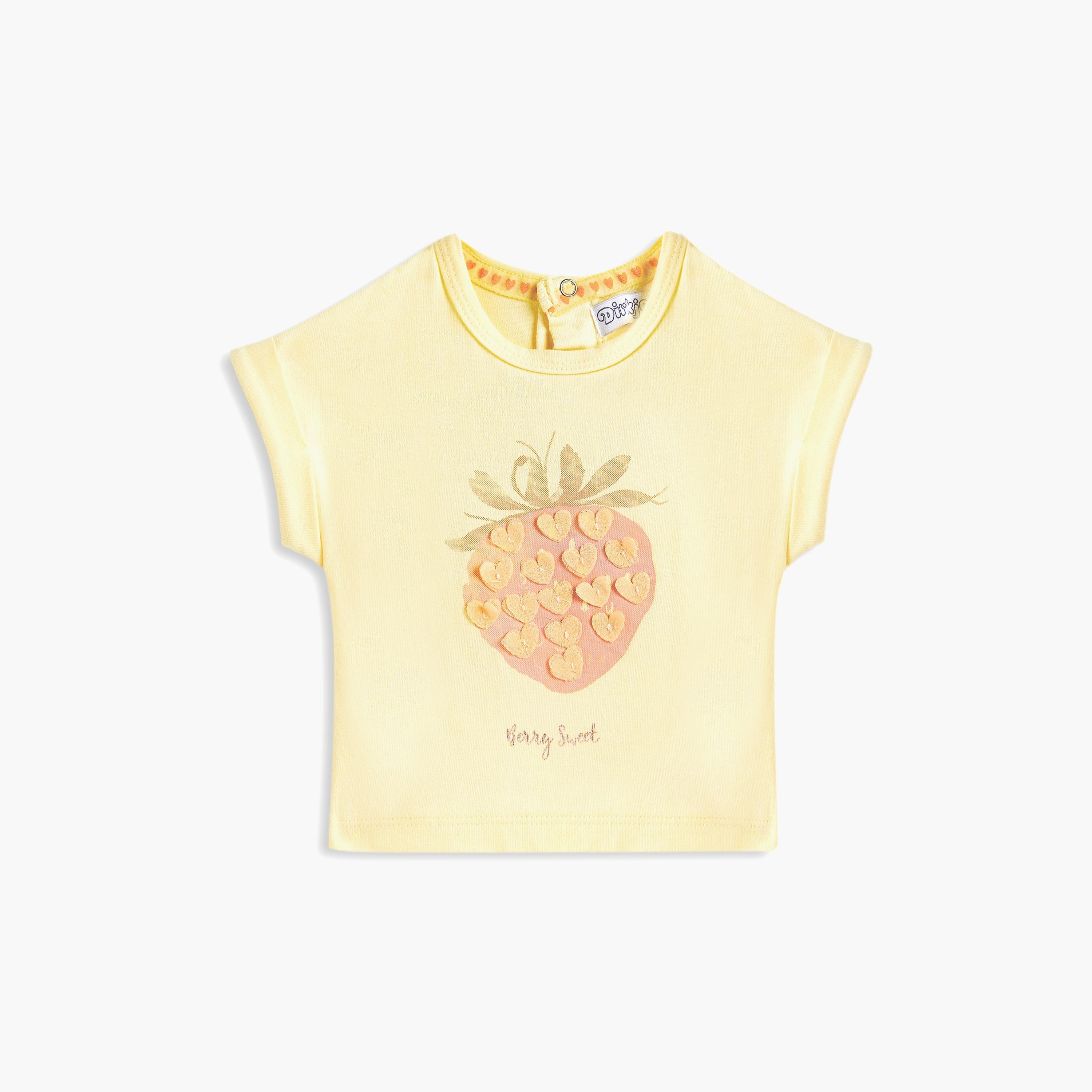 تي شيرت مطبوع بأكمام قصيرة مع شورت قطعتين من ديركجي-girls-clothing-setsandcoords-image-2