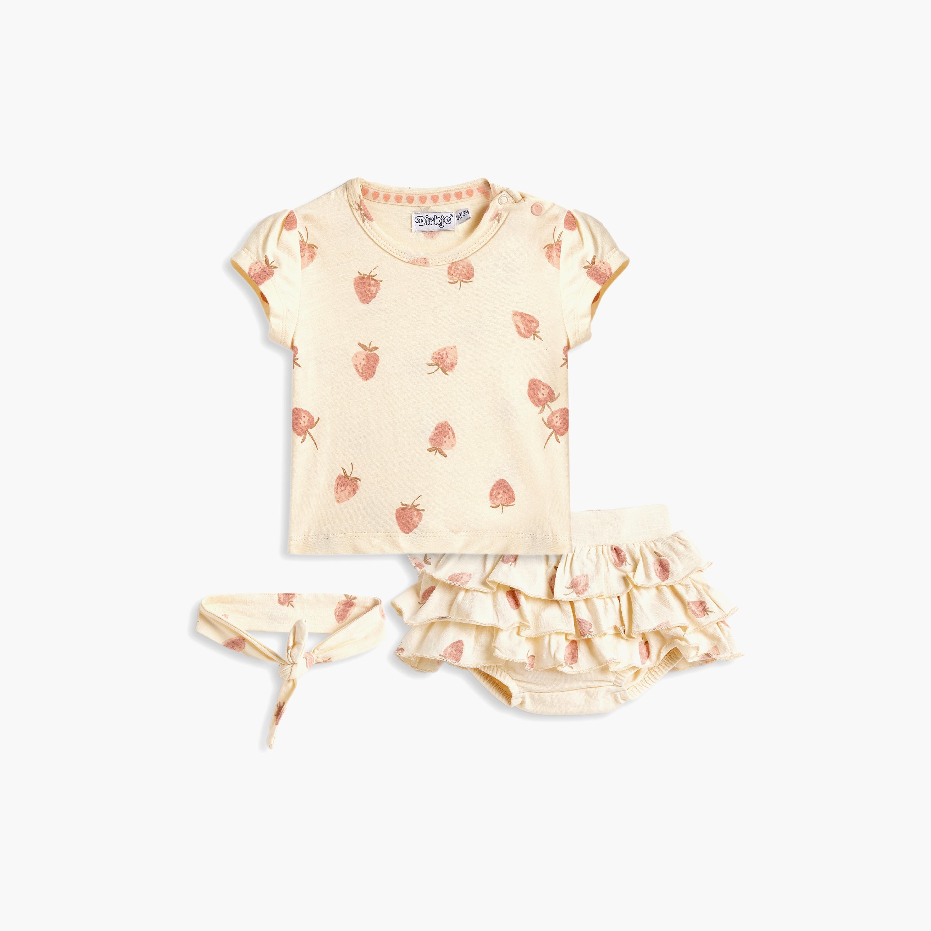 Dirkje 3-Piece Printed Short Sleeves T-Shirt, Shorts with Headband-baby-girls-clothing-setsandcoords-image-1