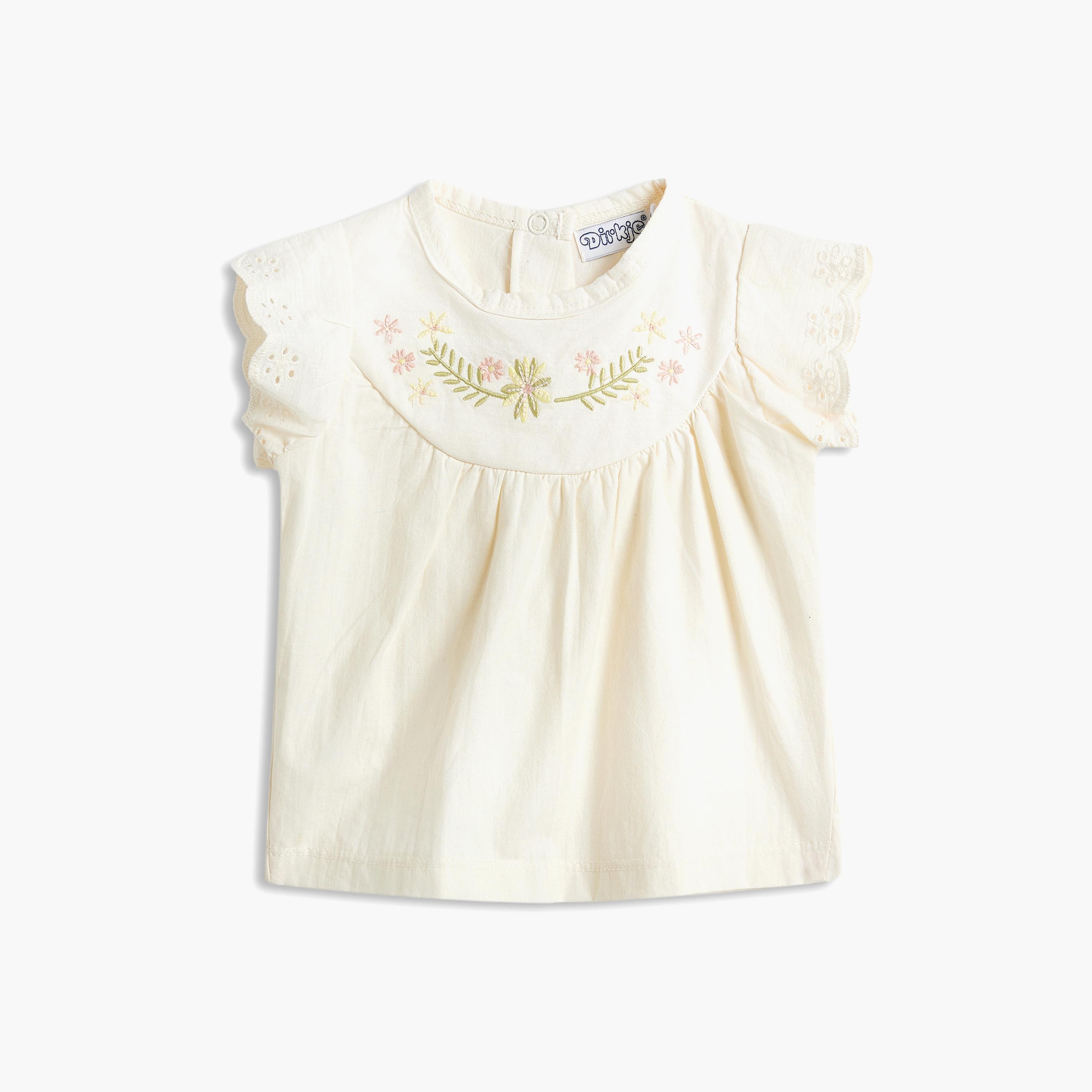 Dirkje 2-Piece Embroidered Cap Sleeves T-Shirt with Joggers-girls-clothing-setsandcoords-image-2