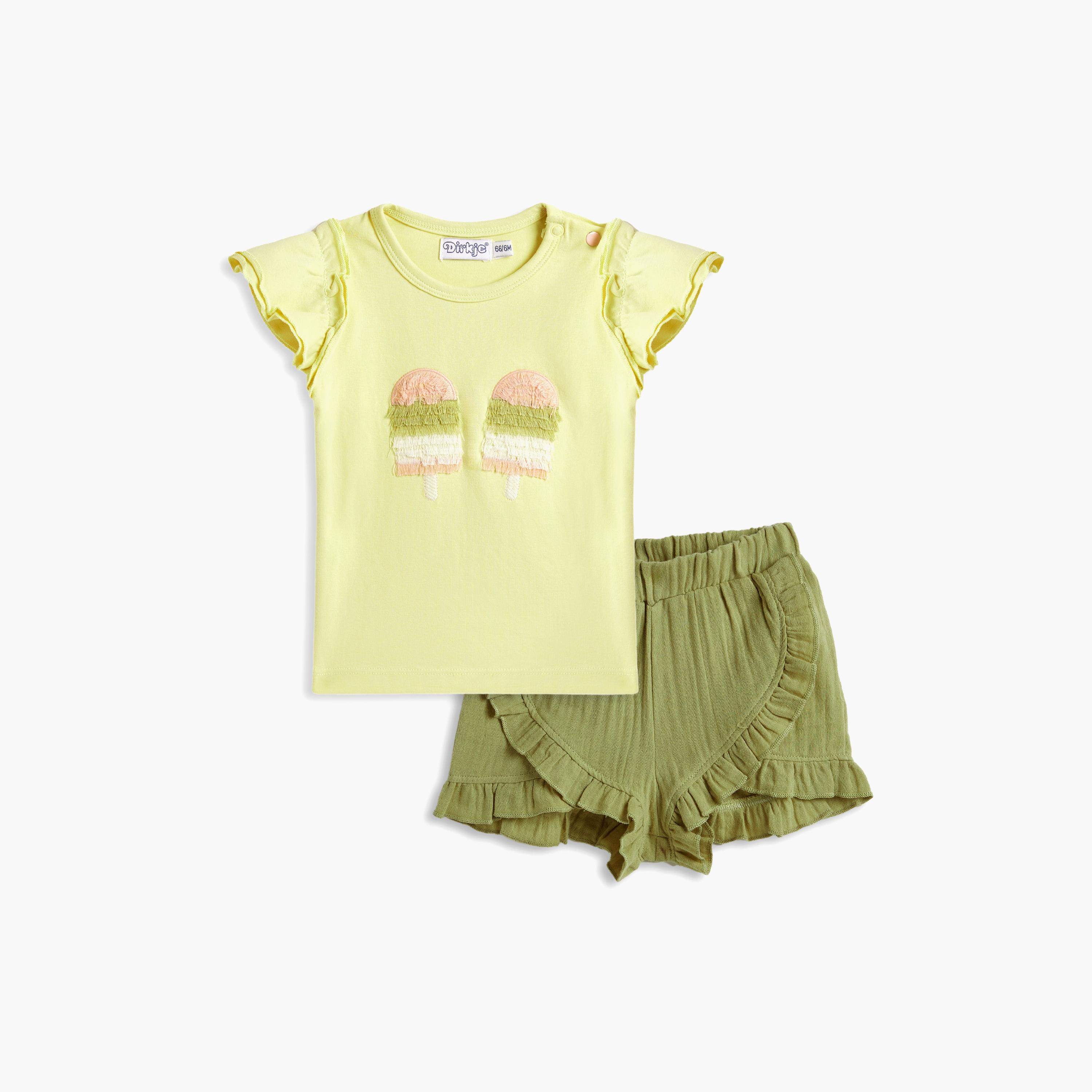 Dirkje 2-Piece Embroidered Cap Sleeves T-Shirt with Shorts-girls-clothing-setsandcoords-image-1