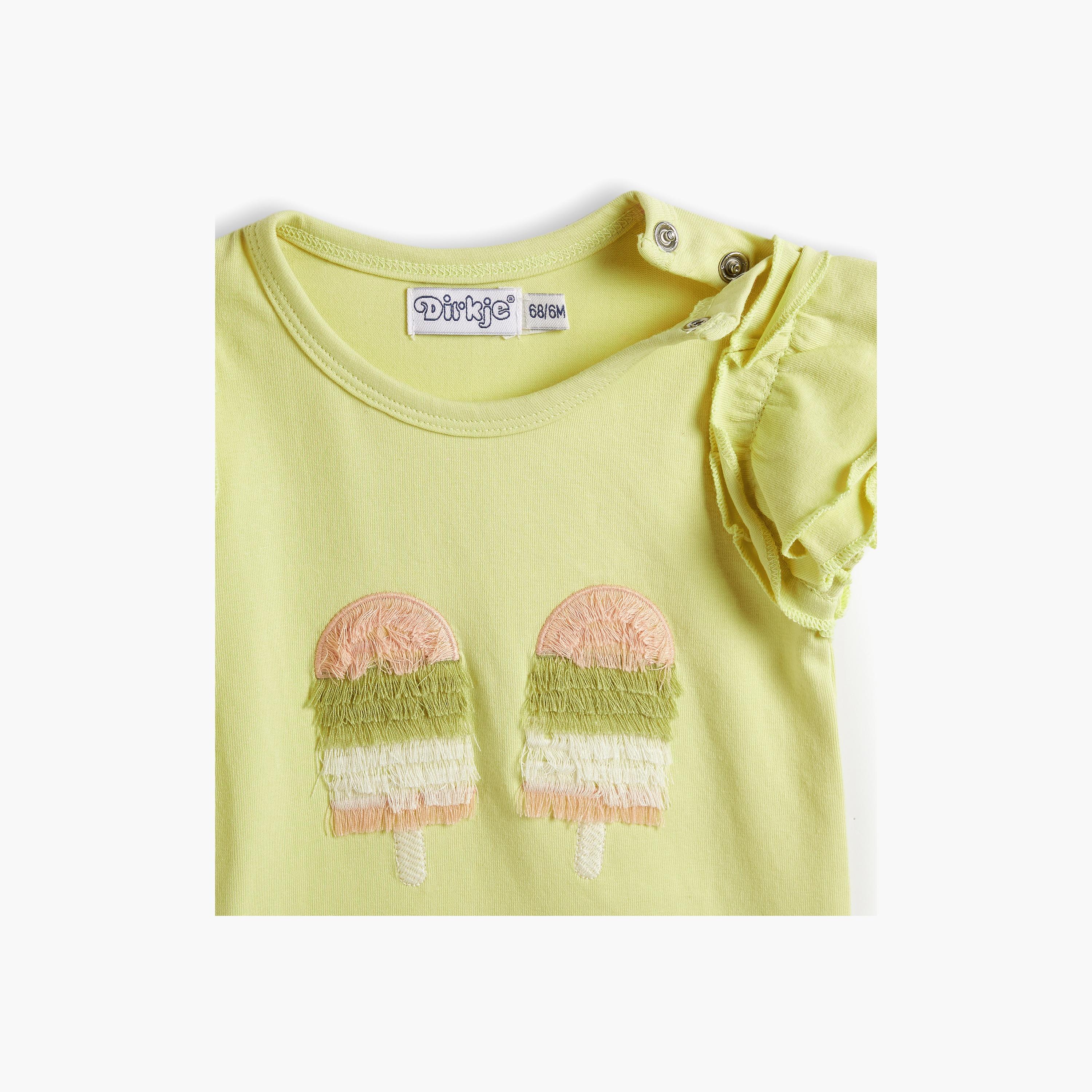 Dirkje 2-Piece Embroidered Cap Sleeves T-Shirt with Shorts-girls-clothing-setsandcoords-image-3