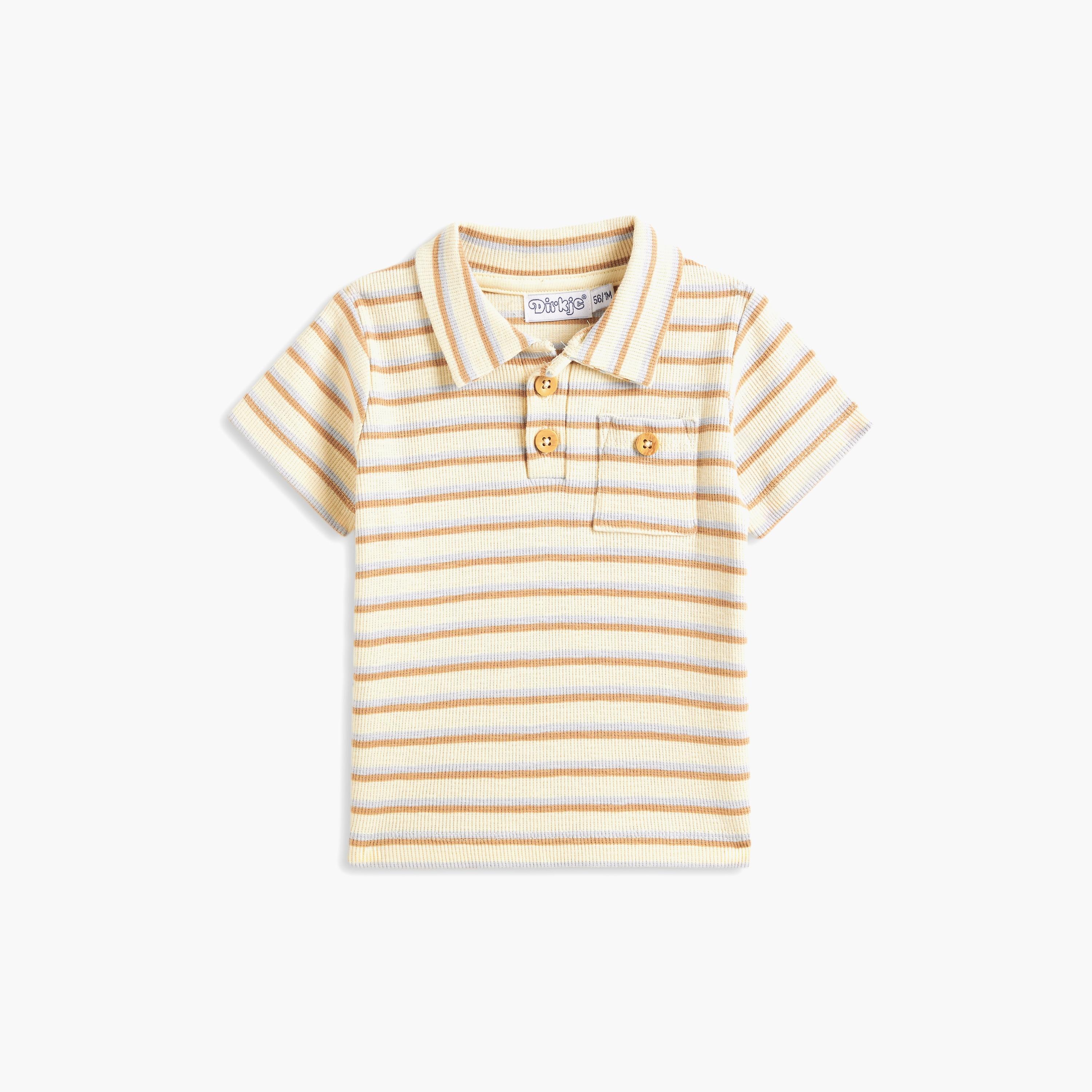 تي شيرت مخطط بأكمام قصيرة مع شورت قطعتين من ديركجي-baby-boys-clothing-setsandcoords-image-2