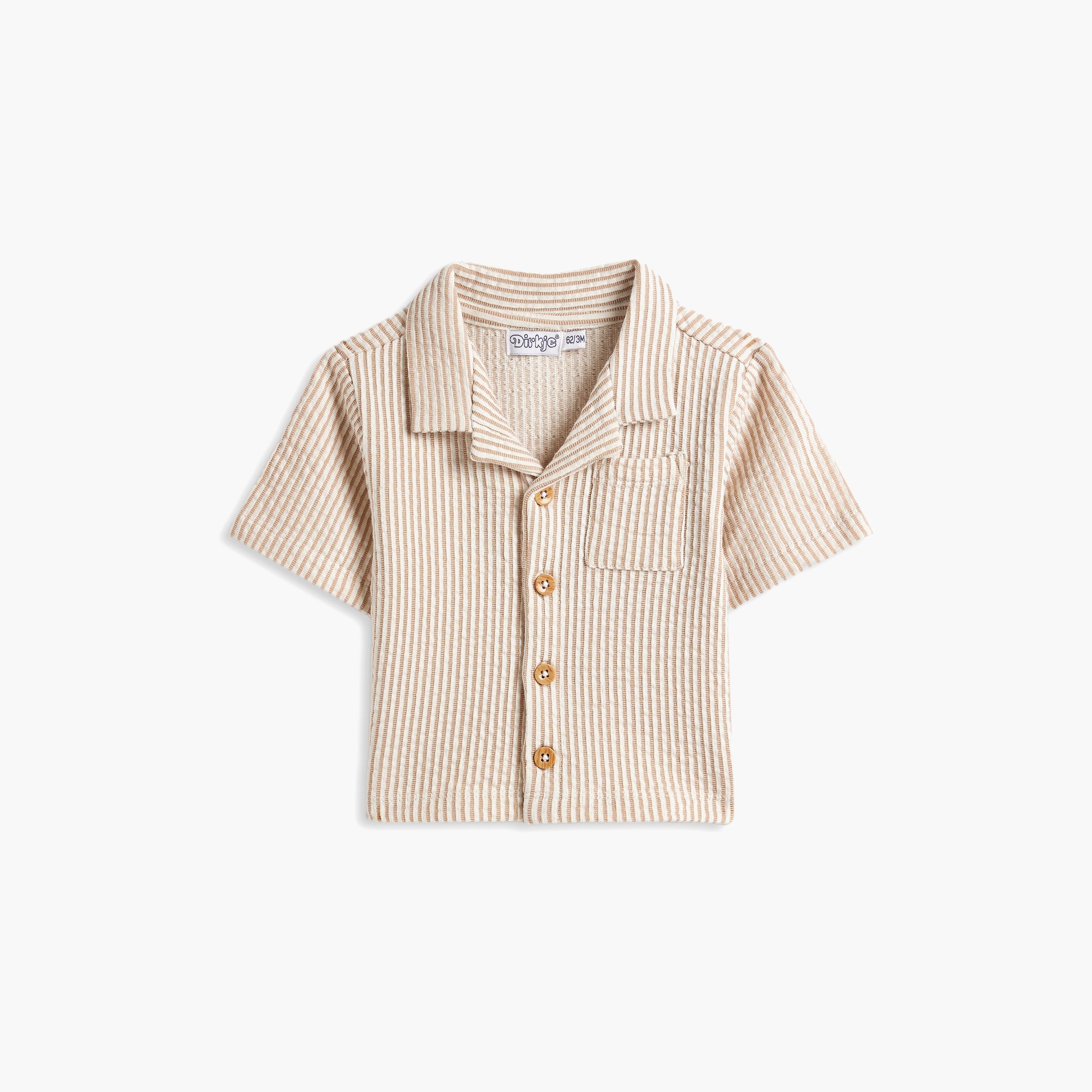 قميص مخطط بأكمام قصيرة مع شورت قطعتين من ديركجي-boys-clothing-setsandcoords-image-2