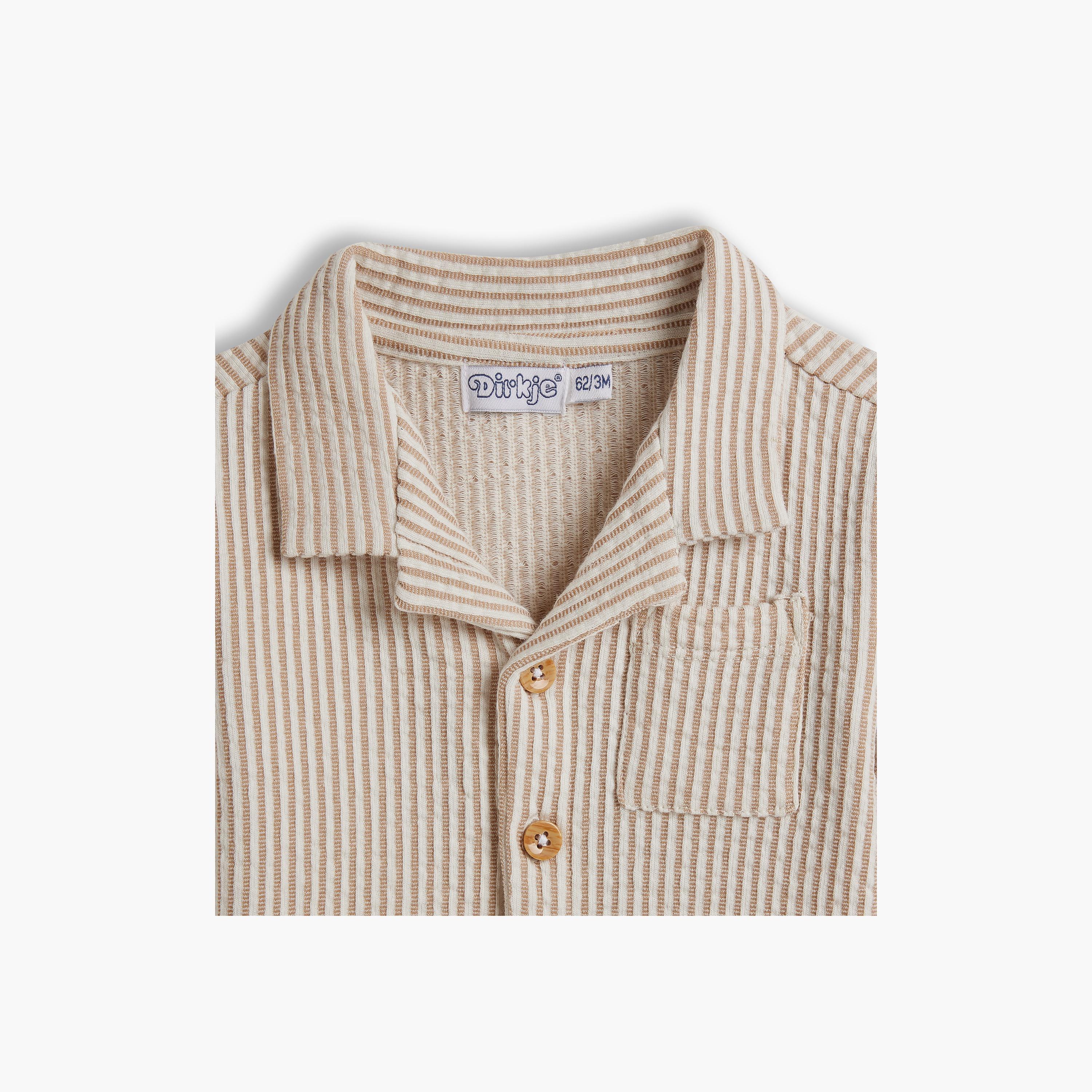 قميص مخطط بأكمام قصيرة مع شورت قطعتين من ديركجي-boys-clothing-setsandcoords-image-3