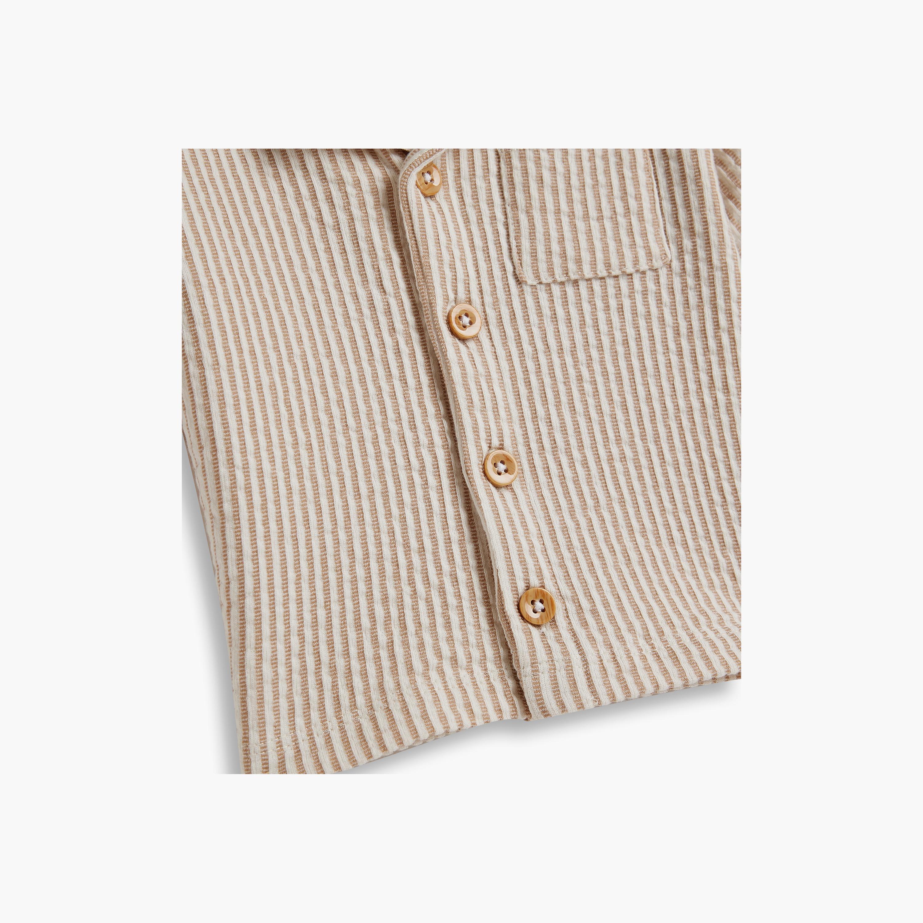 قميص مخطط بأكمام قصيرة مع شورت قطعتين من ديركجي-boys-clothing-setsandcoords-image-4