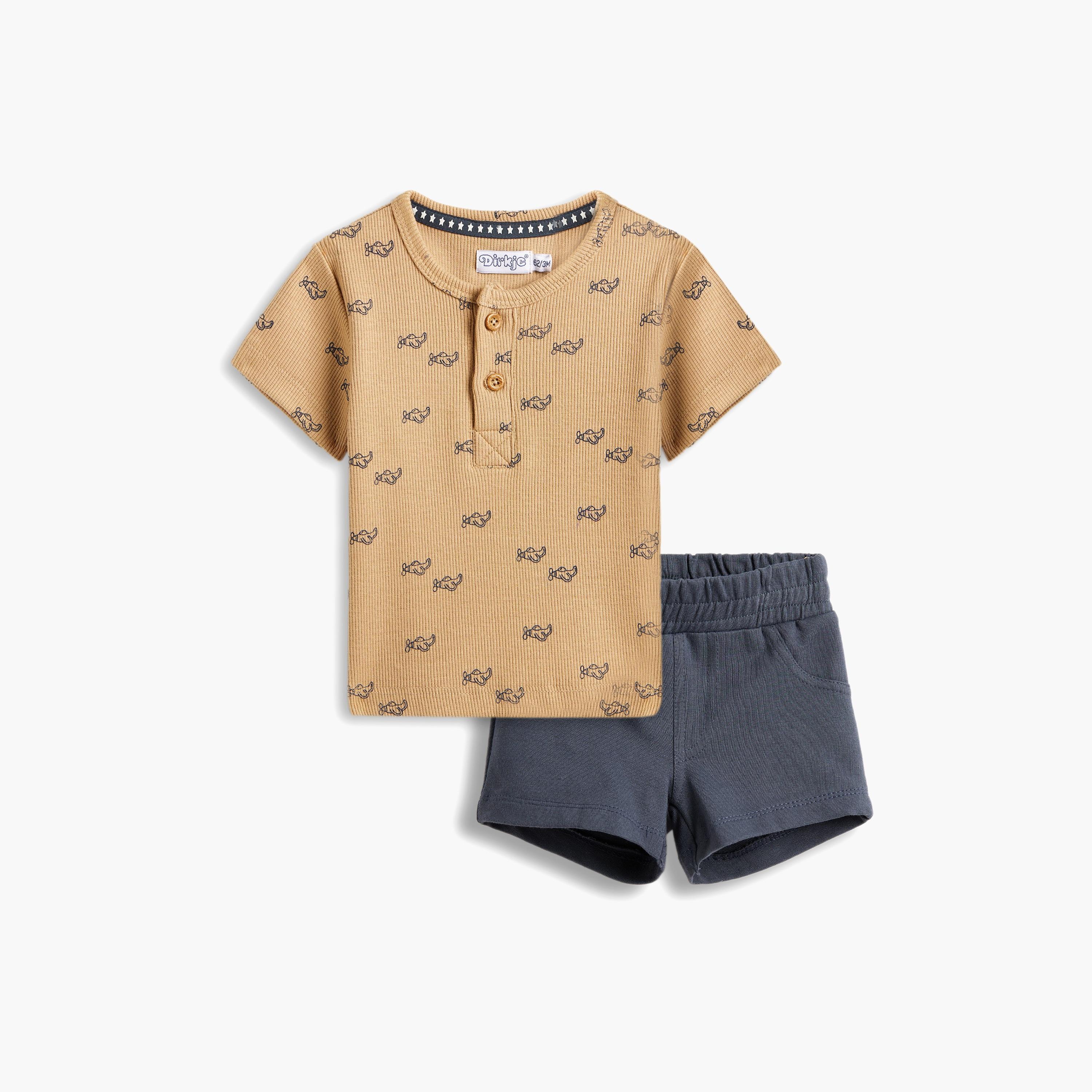 Dirkje 2-Piece Printed Short Sleeves T-Shirt with Shorts-baby-boys-clothing-setsandcoords-image-1