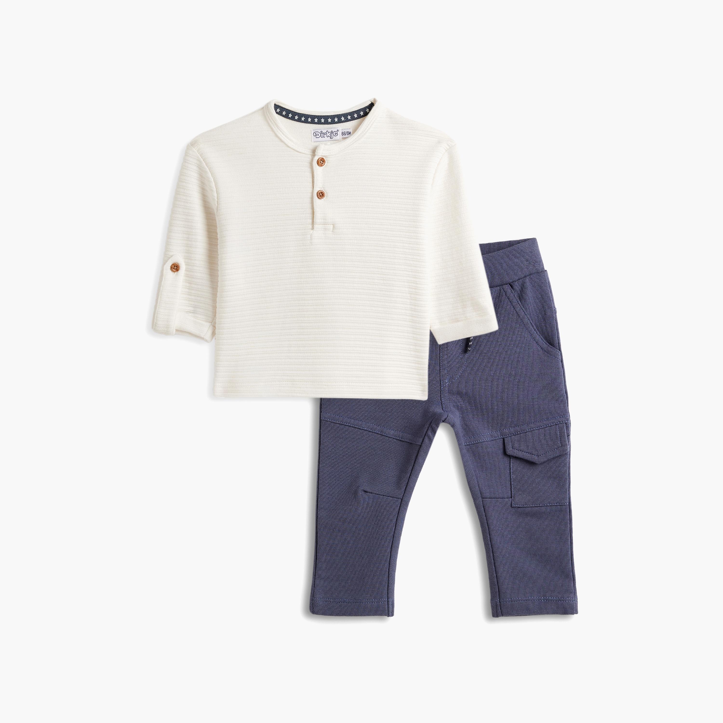 Dirkje 2-Piece Striped Long Sleeves T-Shirt with Pants-baby-boys-clothing-setsandcoords-image-1