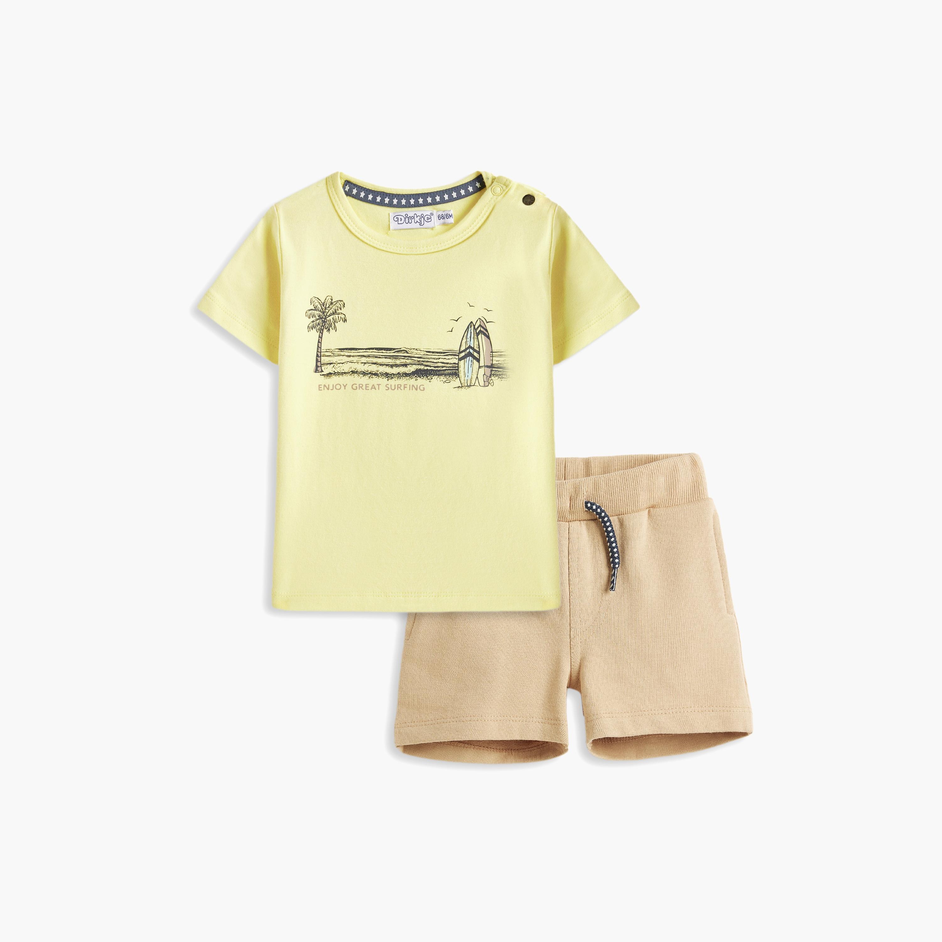 Dirkje 2-Piece Printed Short Sleeves T-Shirt with Shorts-baby-boys-clothing-setsandcoords-image-1