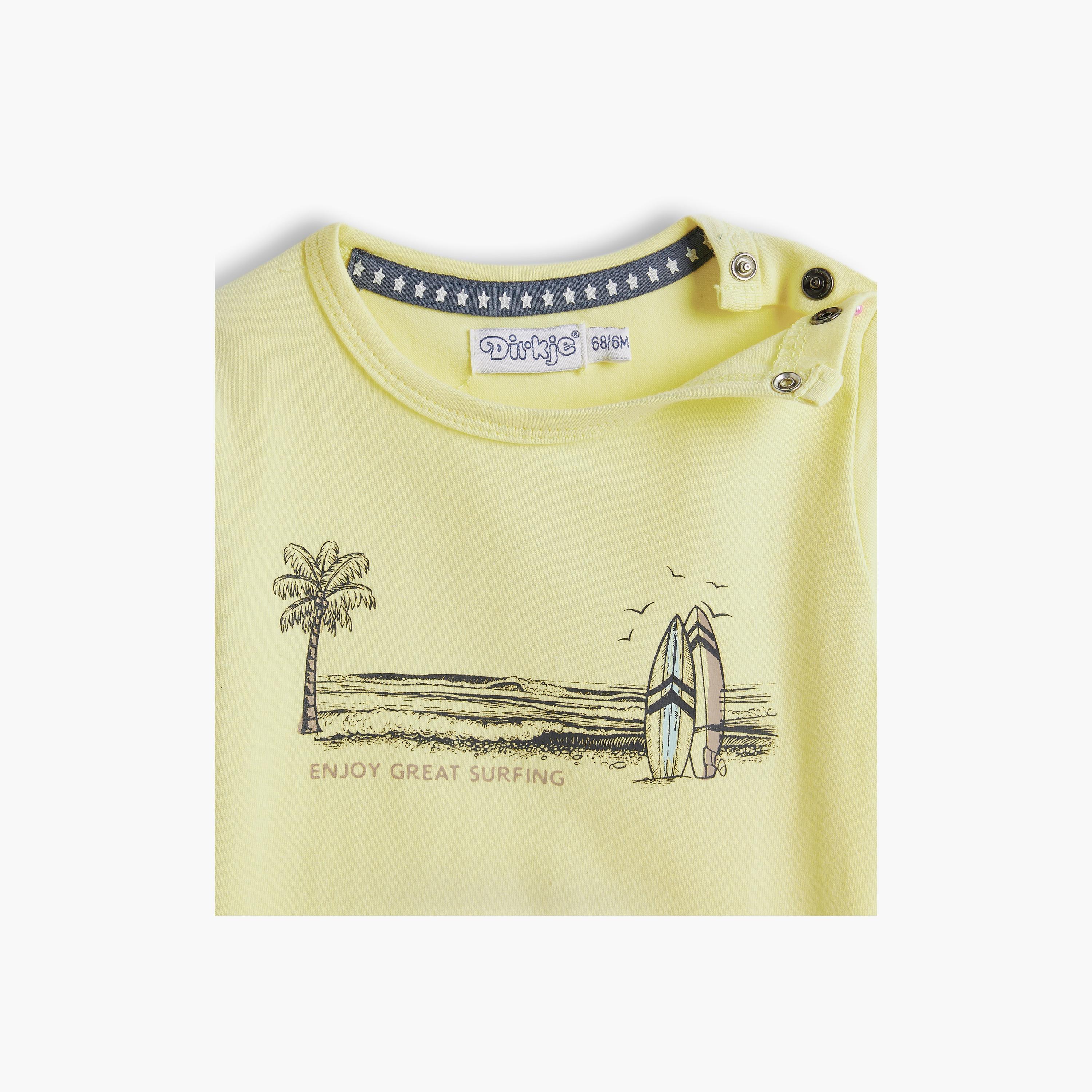 تي شيرت مطبوع بأكمام قصيرة مع شورت قطعتين من ديركجي-boys-clothing-setsandcoords-image-3