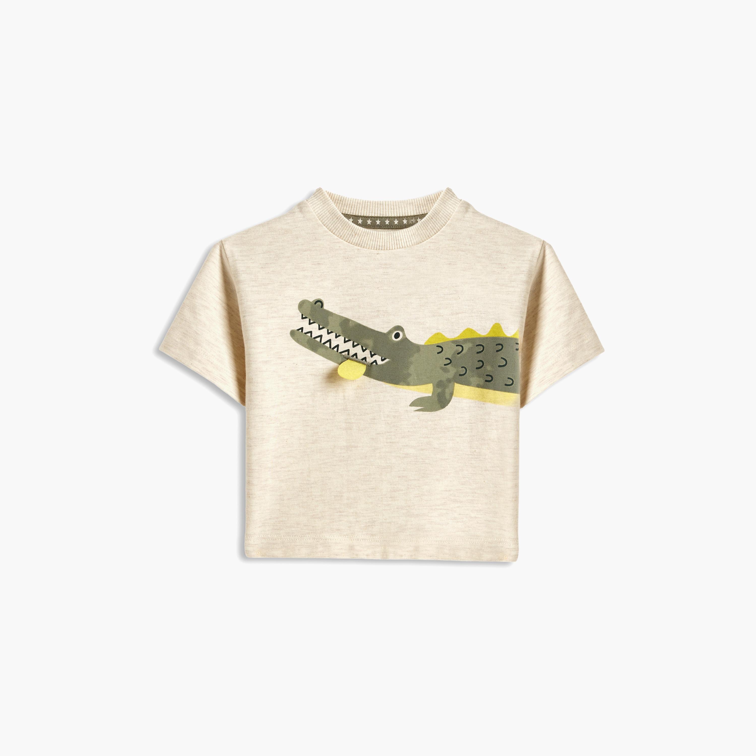 تي شيرت مطبوع بأكمام قصيرة مع شورت قطعتين من ديركجي-baby-boys-clothing-setsandcoords-image-2