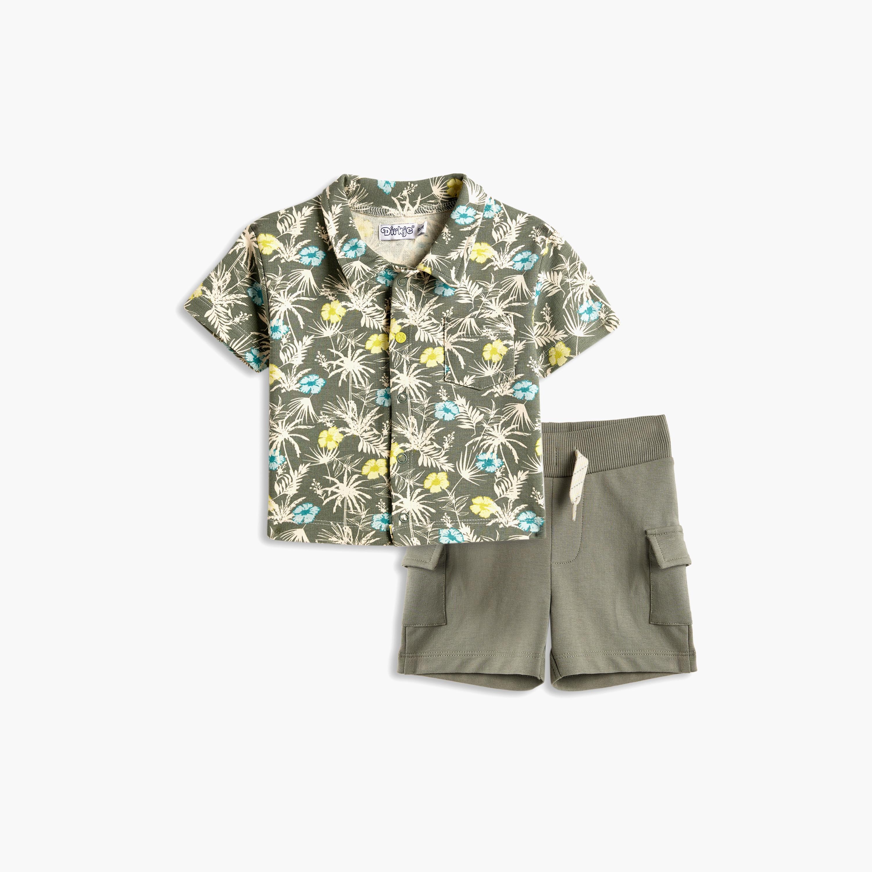 Dirkje 2-Piece Floral Printed Short Sleeves Shirt with Shorts-baby-boys-clothing-setsandcoords-image-1