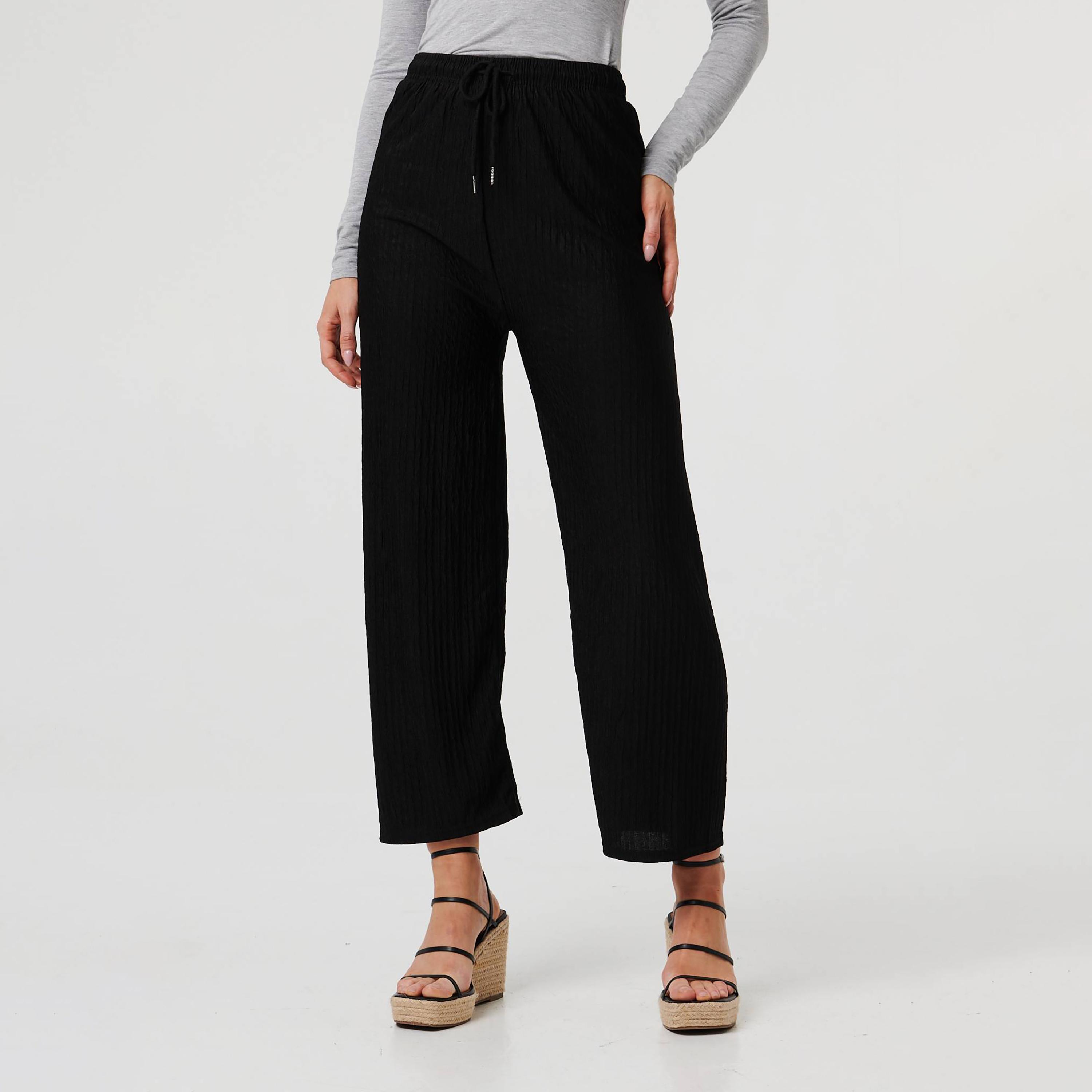 Izabel London Black Straight Women's Trousers-women-clothing-bottoms-trousers-image-1