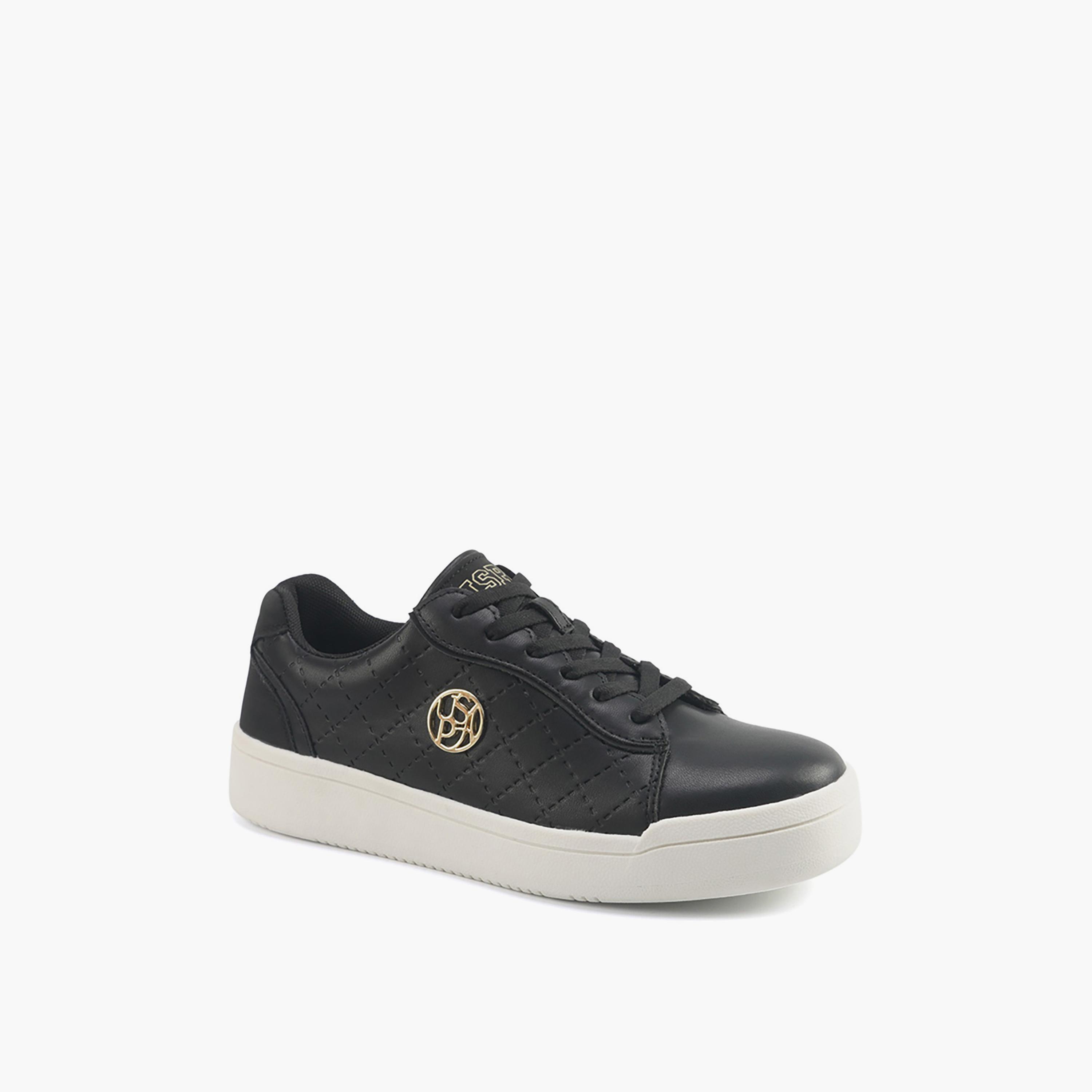 يو إس بولو أسوسييشن. - حذاء رياضي نسائي مسطح برباط بكاحل منخفض | PENA_GLB_5PR_WOMEN_OD-women-shoes-sneakers-image-1