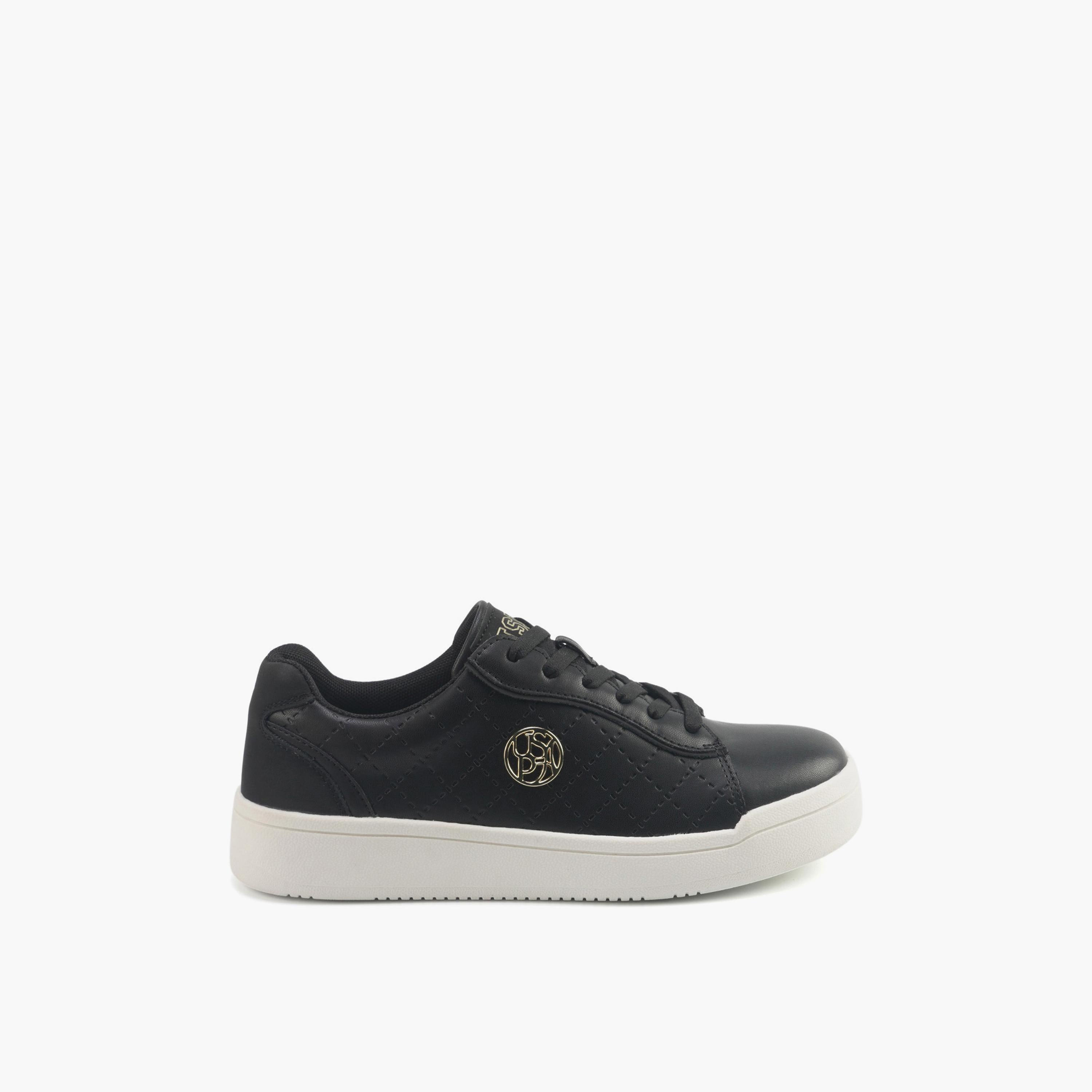 يو إس بولو أسوسييشن. - حذاء رياضي نسائي مسطح برباط بكاحل منخفض | PENA_GLB_5PR_WOMEN_OD-women-shoes-sneakers-image-3