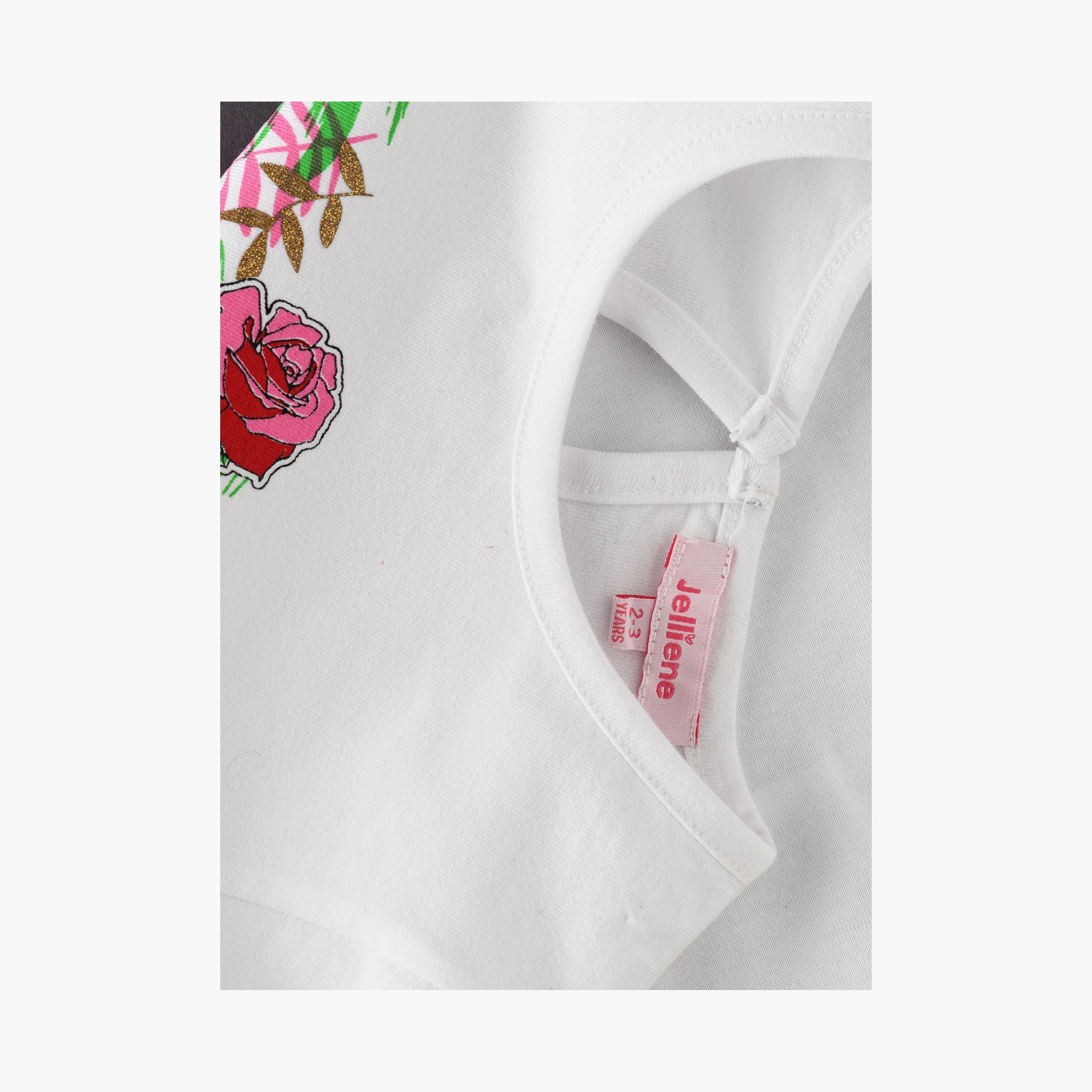 تي شيرت بأكمام قصيرة فلورال من يونيك كيدز-girls-clothing-tshirts-image-4