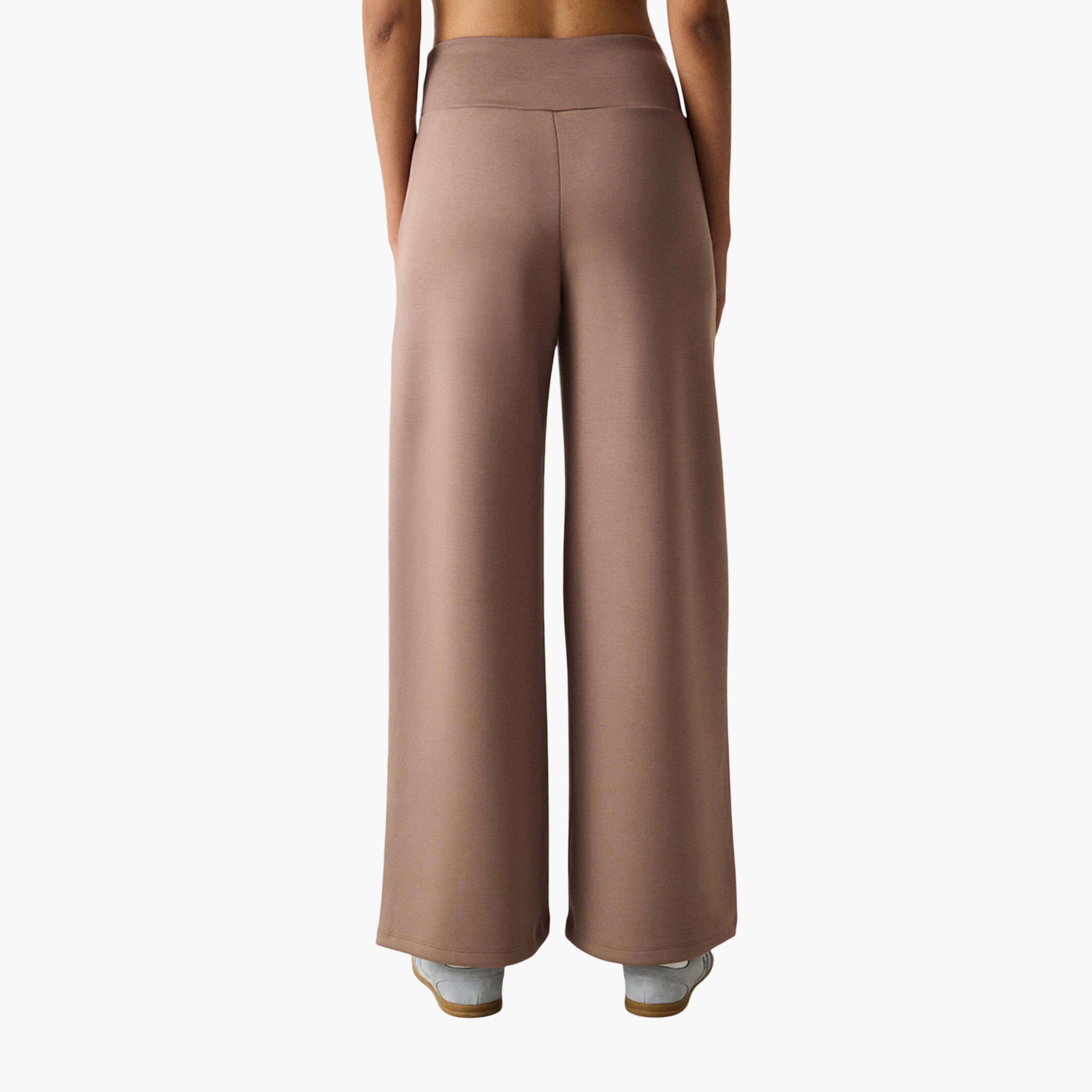 بنطلون نسائي واسع الساق بني من بينتي-women-clothing-bottoms-trousers-image-3
