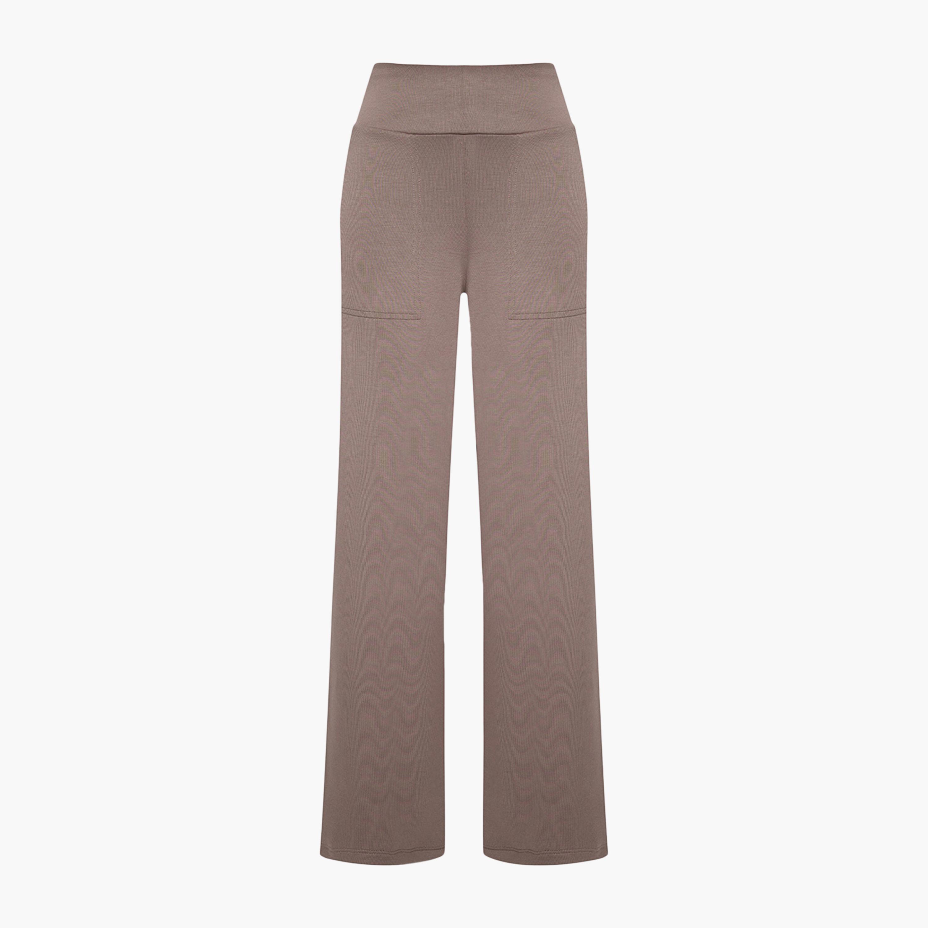 Penti Brown Wide Leg Women's Trousers-women-clothing-bottoms-trousers-image-4