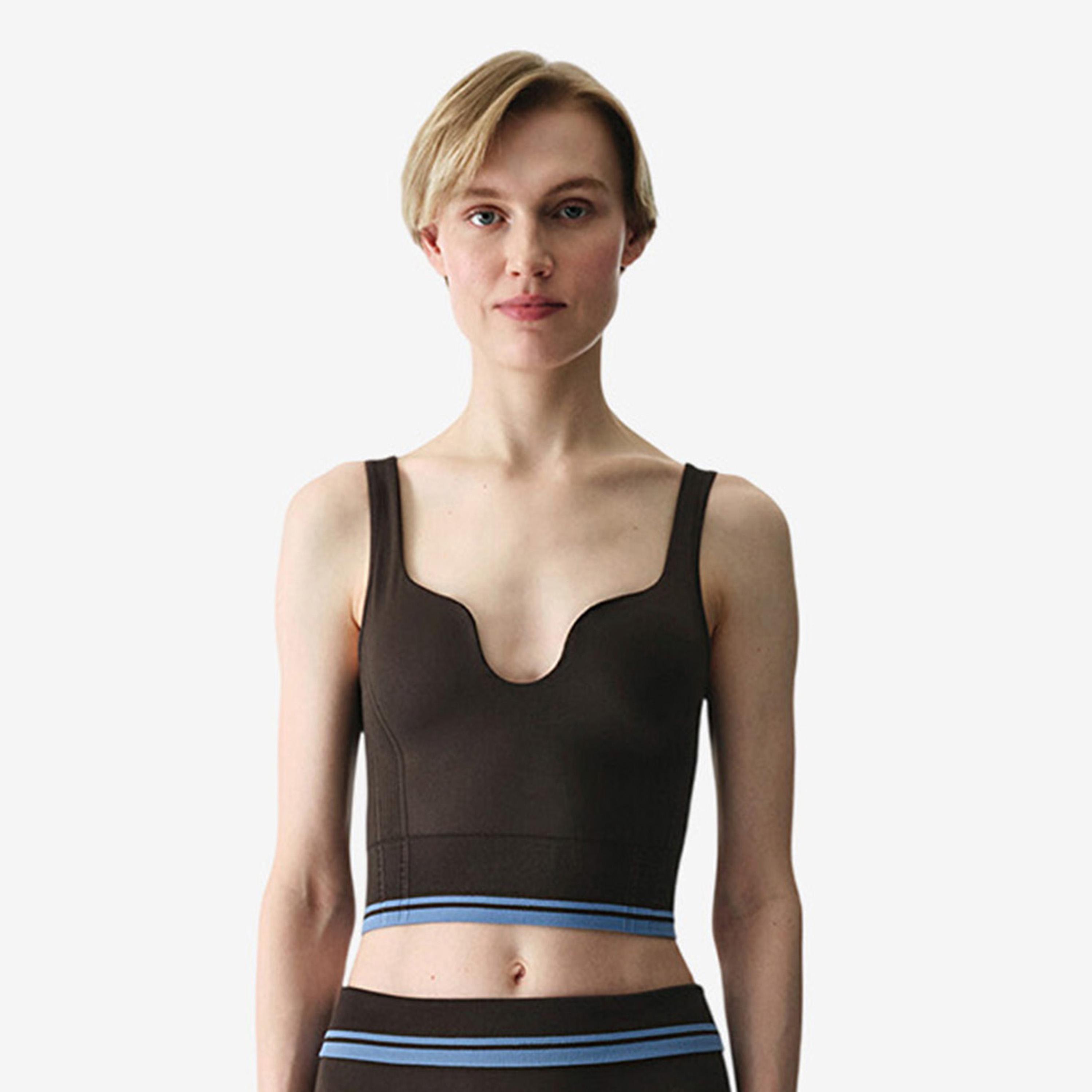 توب كروب حريمي بقصة ضيقة (سليم فيت) سادة بدون أكمام وفتحة رقبة عميقة من بينتي-women-clothing-shirtsandblouses-blouses-image-1