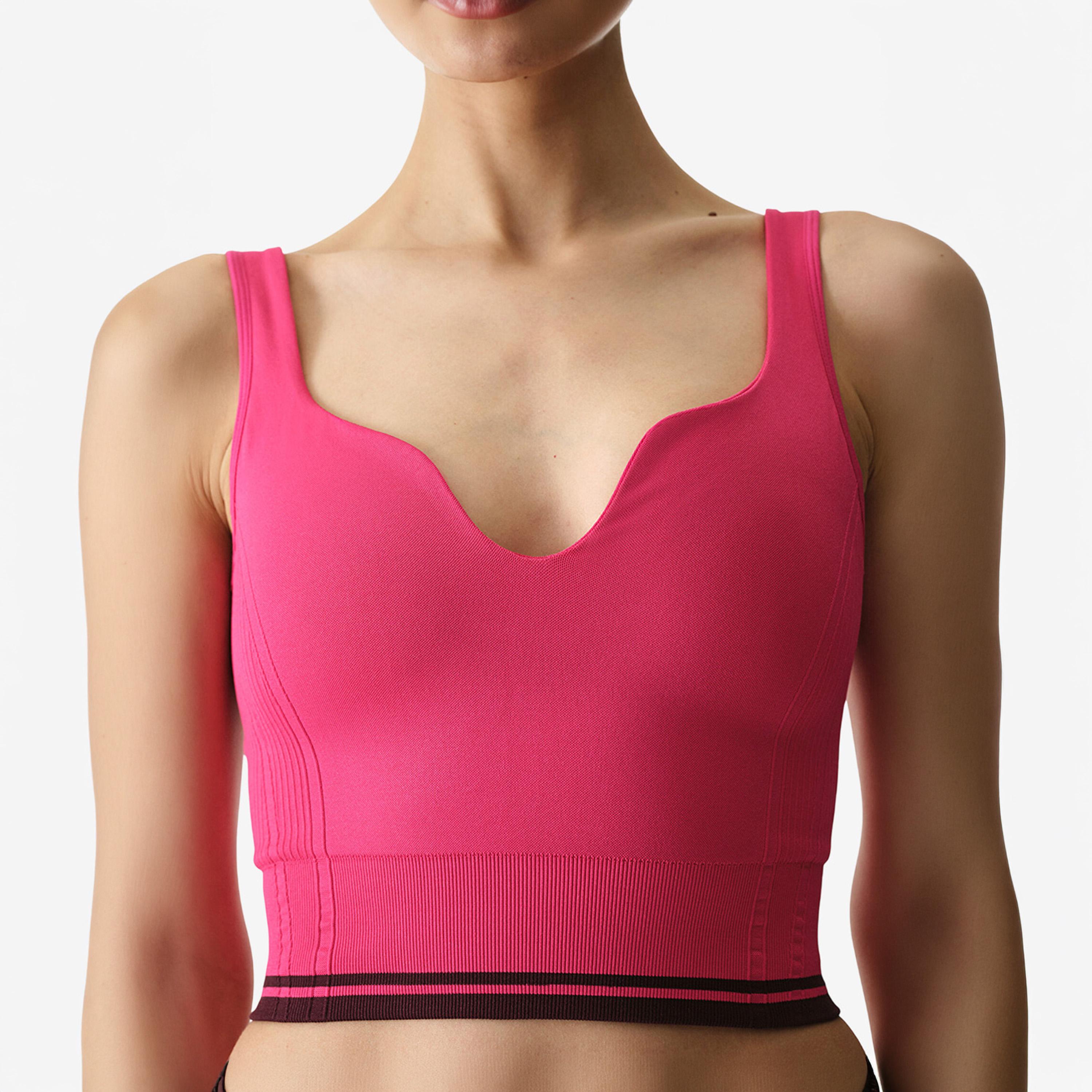 Penti Slim Fit Plain Deep Neck Sleeveless Women's Crop Top-women-clothing-shirtsandblouses-blouses-image-4