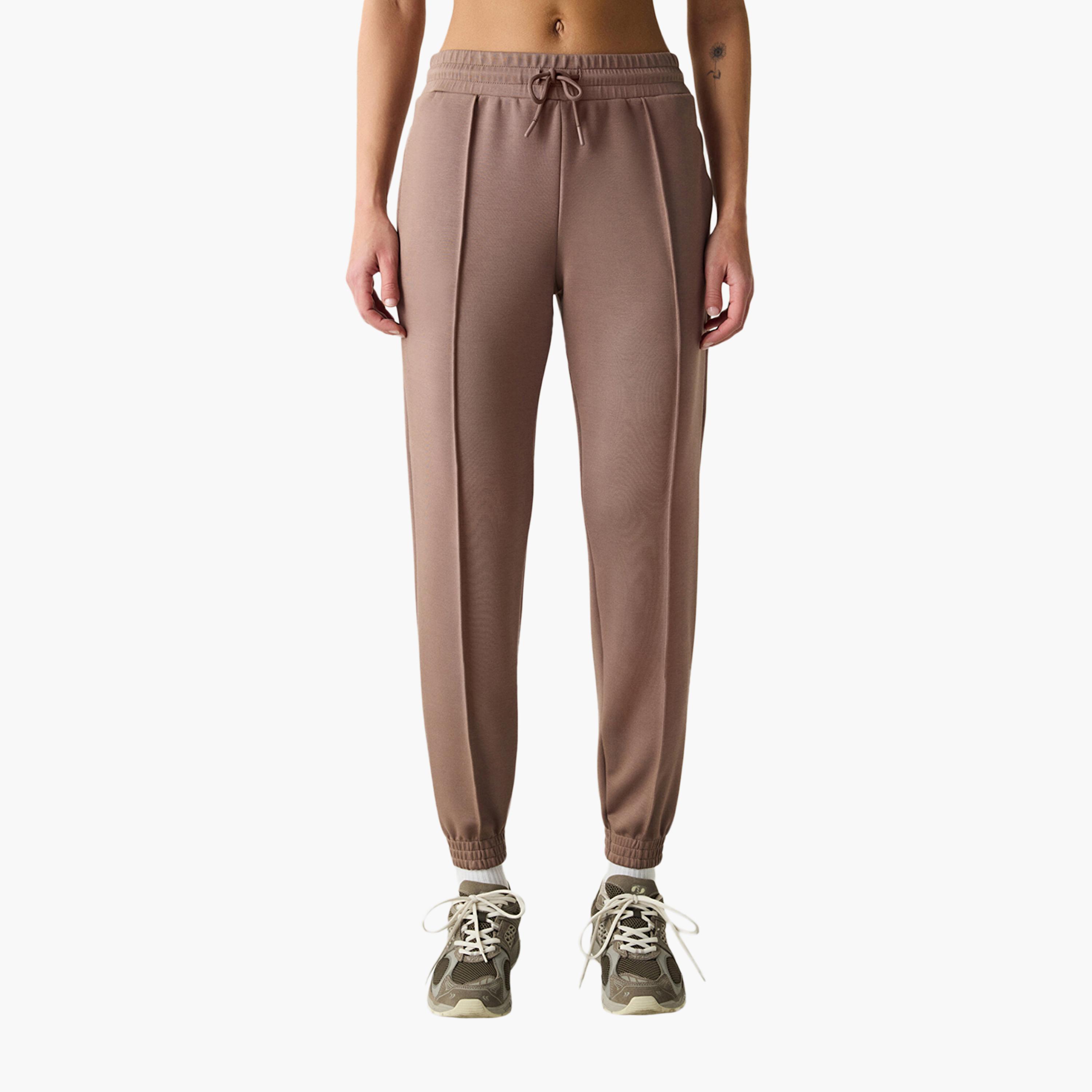 Penti Brown Tapered Women's Active Joggers-women-clothing-bottoms-joggers-image-1